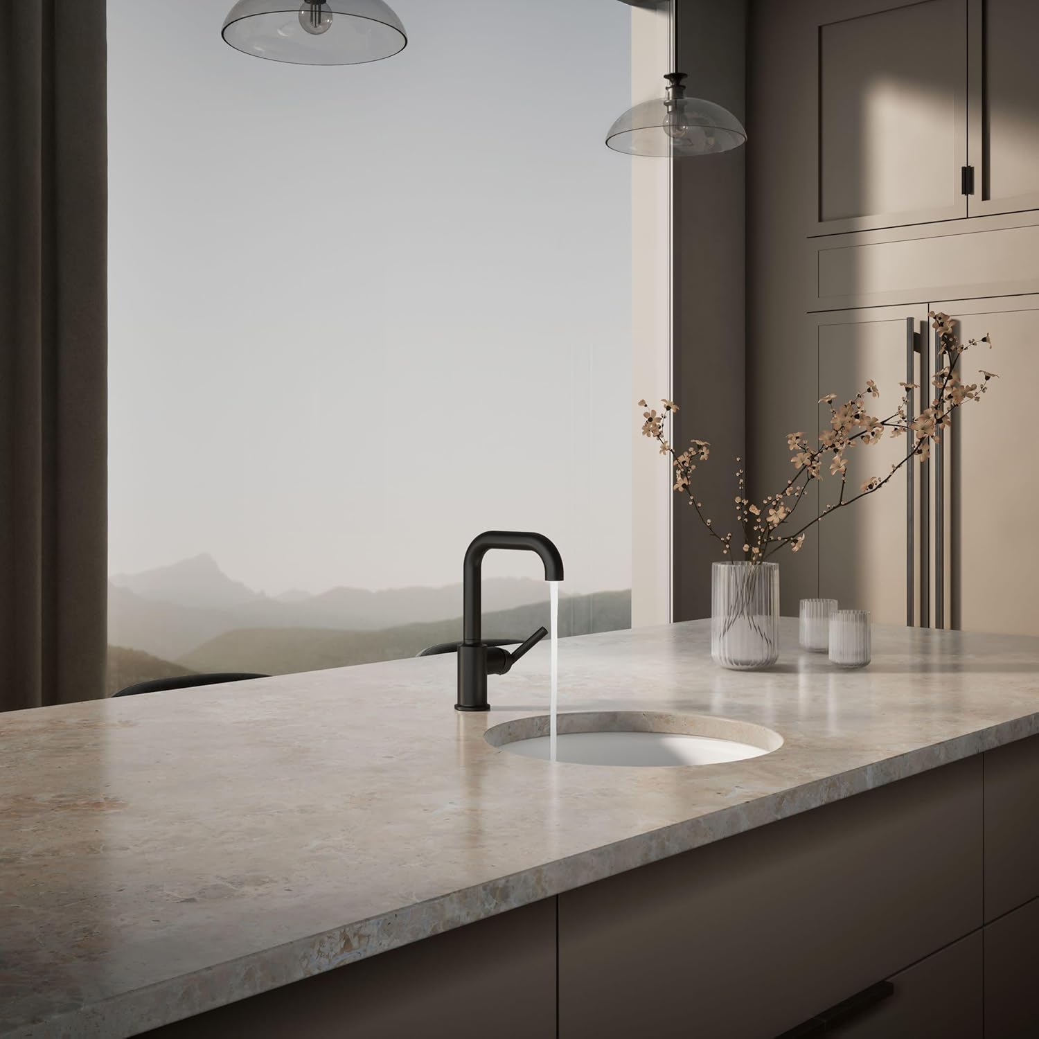 KOHLER K-7509-BL Purist Secondary Swing Spout Without Spray, Matte Black