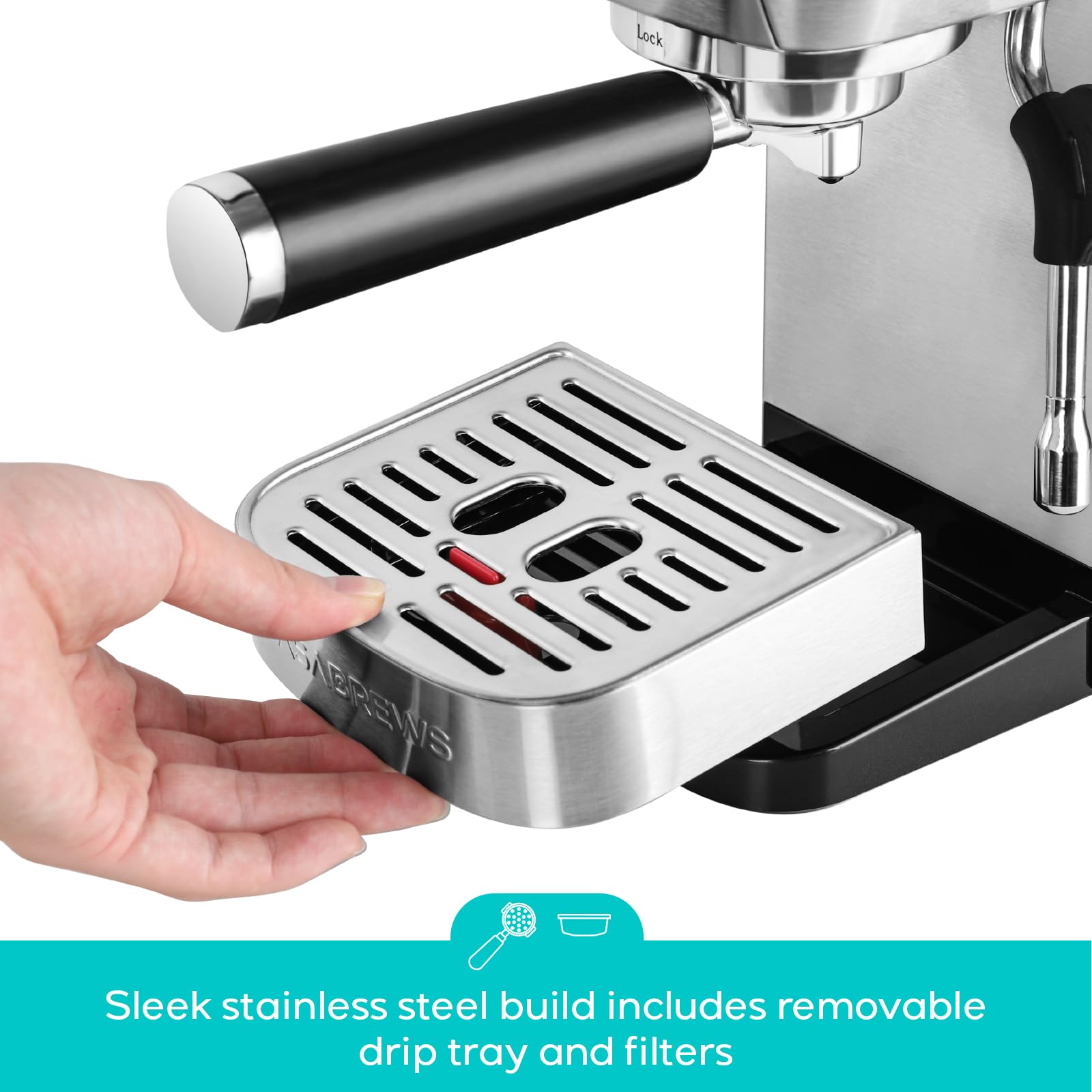 CASABREWS 3700 Essential Espresso Machine - 20 Bar, Stainless Steel