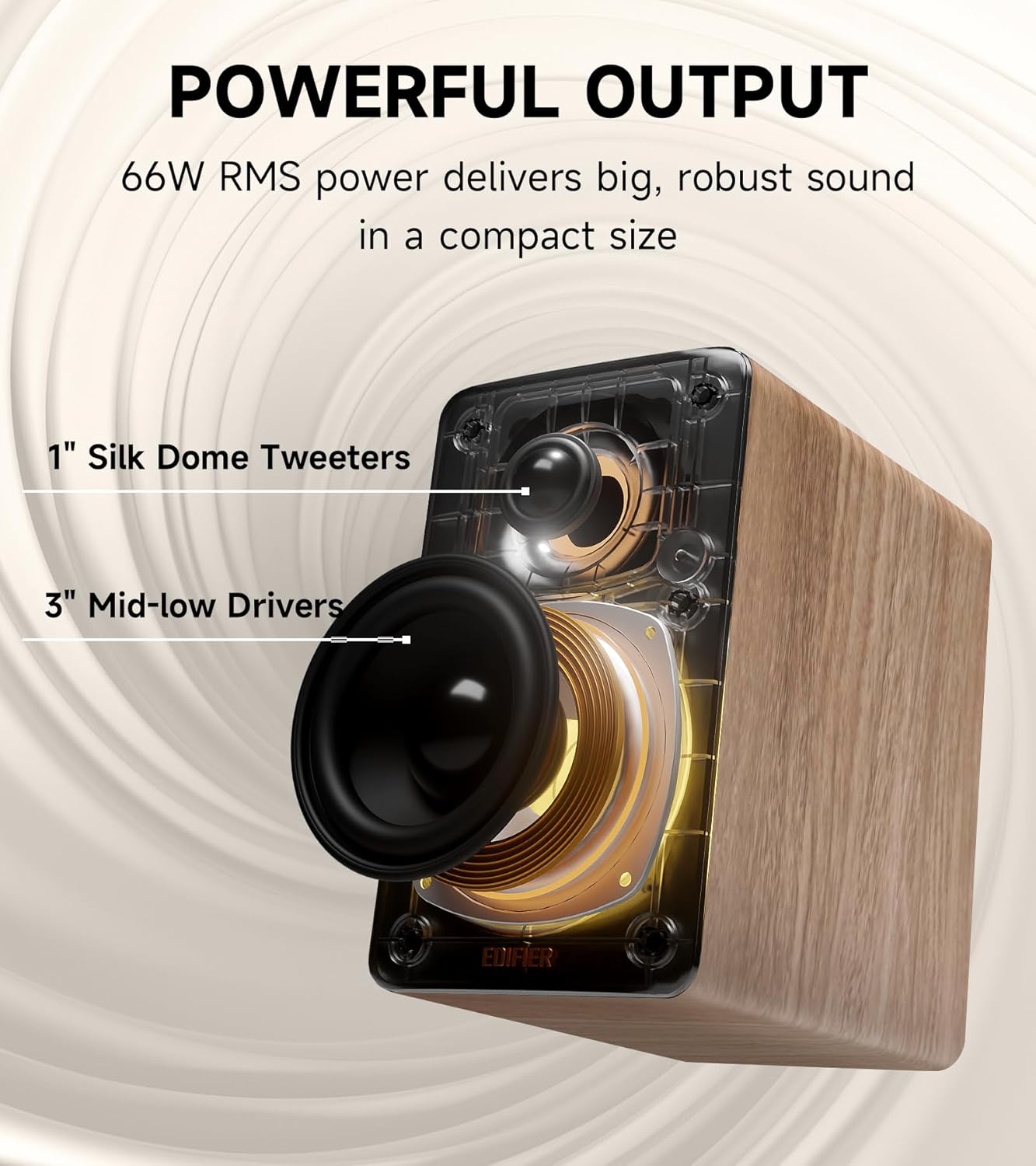 Edifier M60 Multimedia Speaker Bluetooth 5.3, 66W RMS, Hi-Res Audio & Hi-Res Wireless Audio, LDAC,3