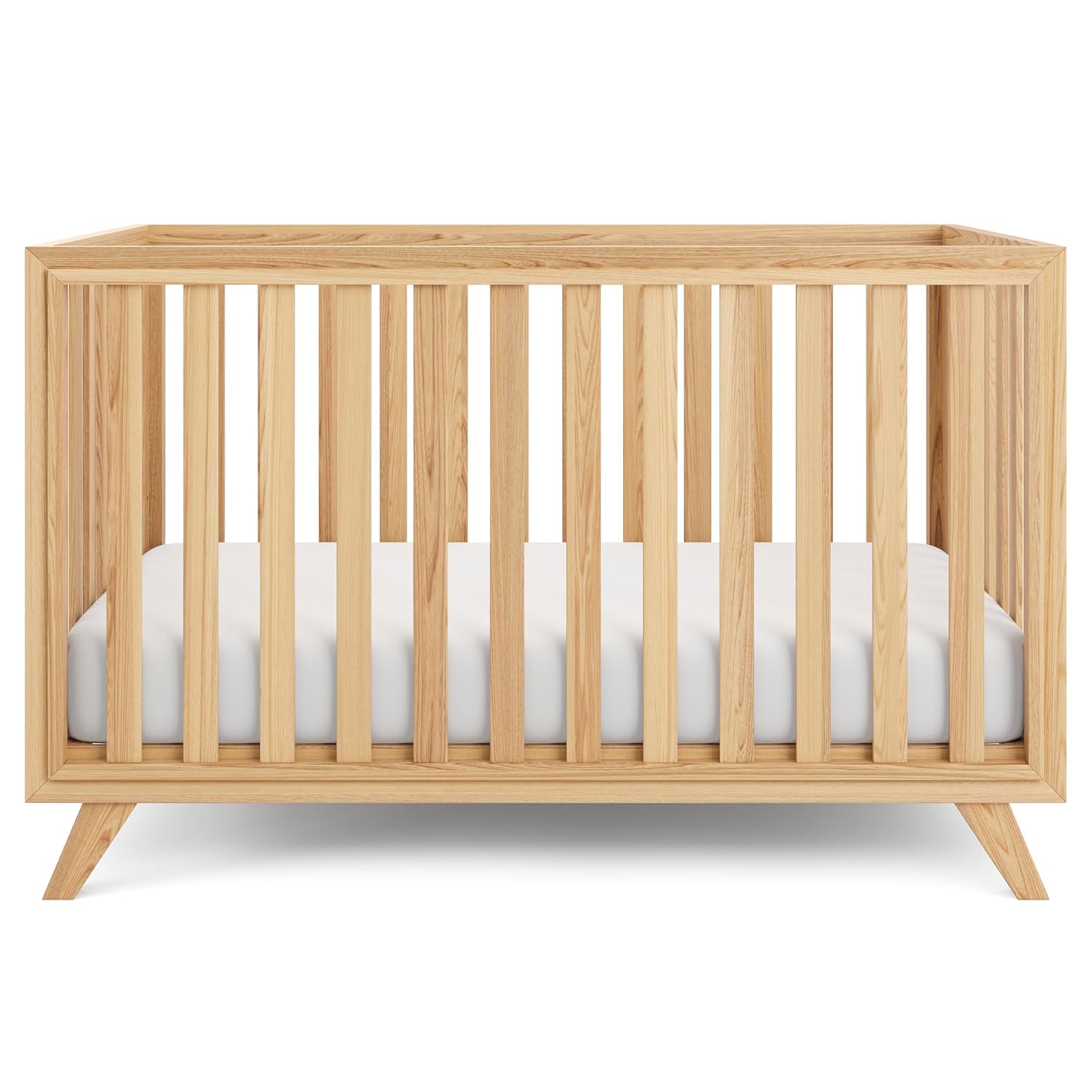 Comfy Cubs Baby Crib for 0 to 3 Years - Adjustable Mattress Height, Natural Wooden Crib for Baby, Elegant Nursery Furniture, Designed in The US - 80 lbs Capacity Nursery Bed - Natural Wood