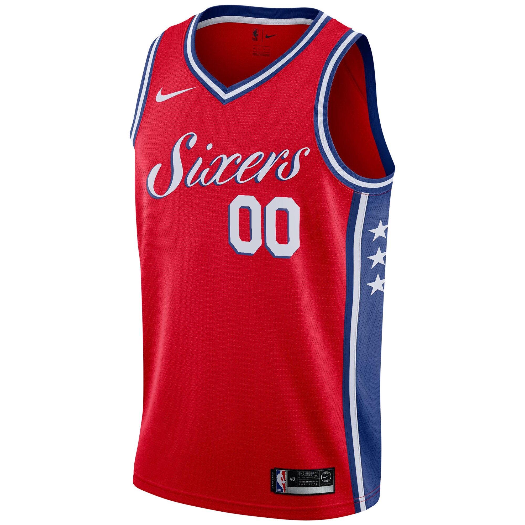 Philadelphia 76ers Nike Swingman Custom Jersey Red - Statement Edition