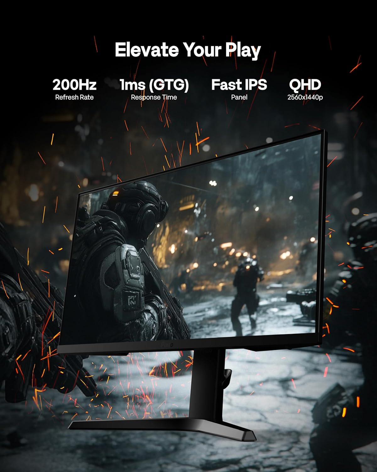 Pixio PX277 Prime Neo V2 27 inch 200Hz Refresh Rate QHD 1440p Resolution Fast IPS Panel 1ms GTG Response Time Gaming Monitor with Adaptive Sync and Fully Adjustable Stand