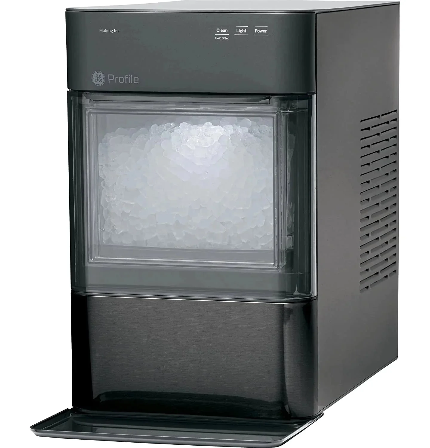 Countertop Nugget Ice Maker | Ice Machine with WiFi Connectivity | Smart Home Kitchen Essentials | Black Stainless