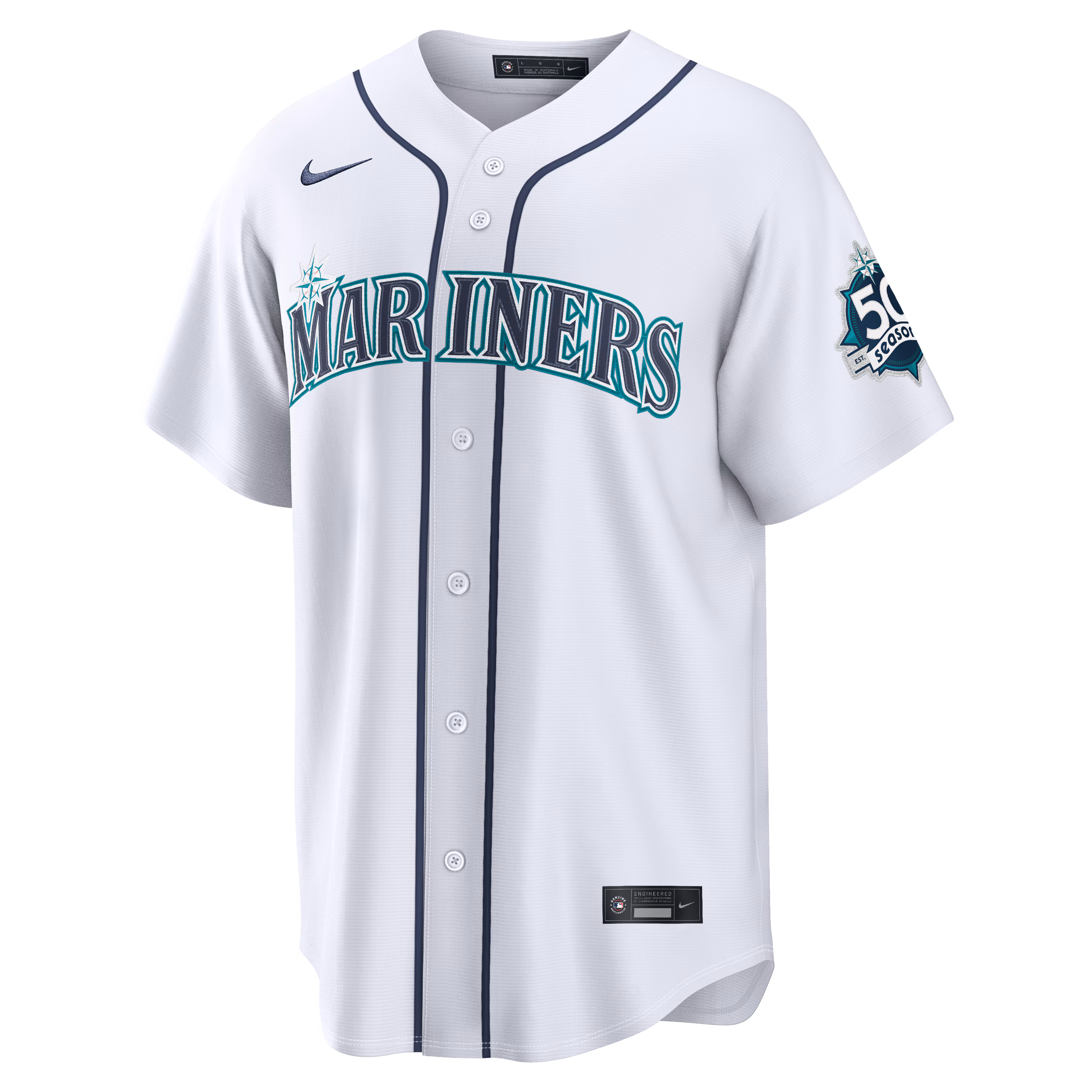 Cal Raleigh Seattle Mariners Nike  Home Stadium 50th Season Patch Jersey - White