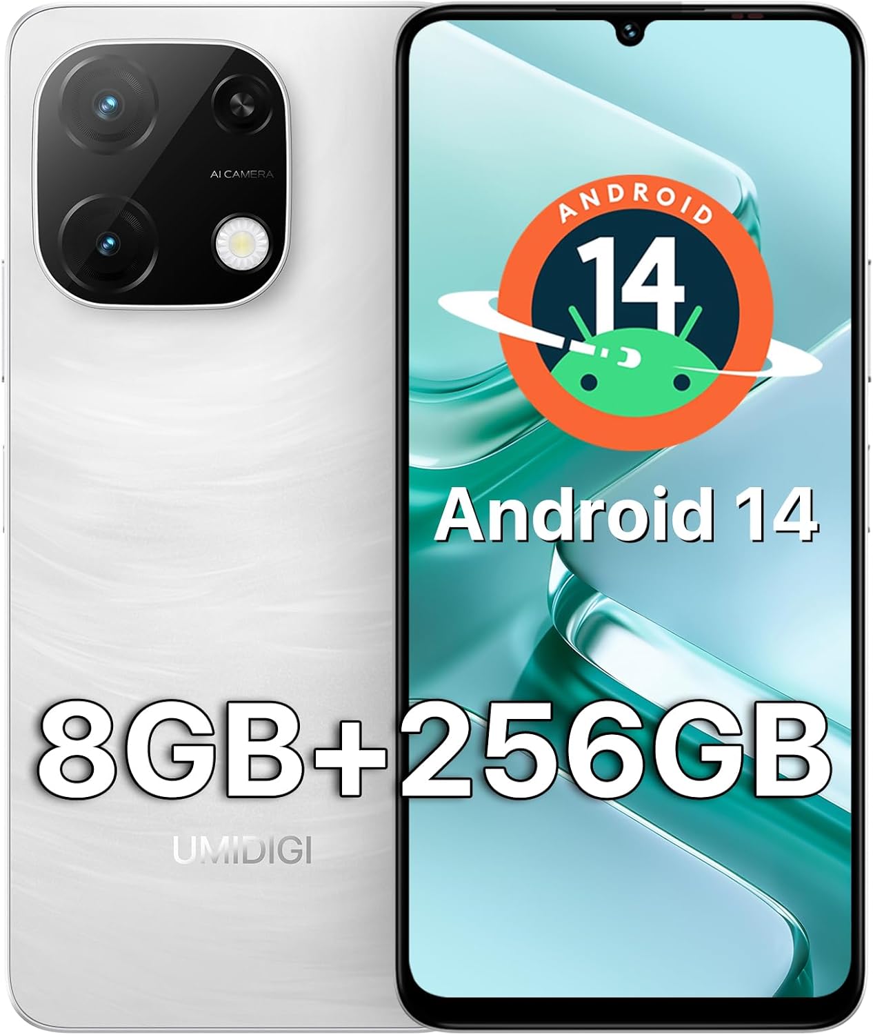 UMIDIGI Unlocked Phone,G9T Android 14 Cell Phone,8(4+4)+256GB 1TB Octa-Core,6.75