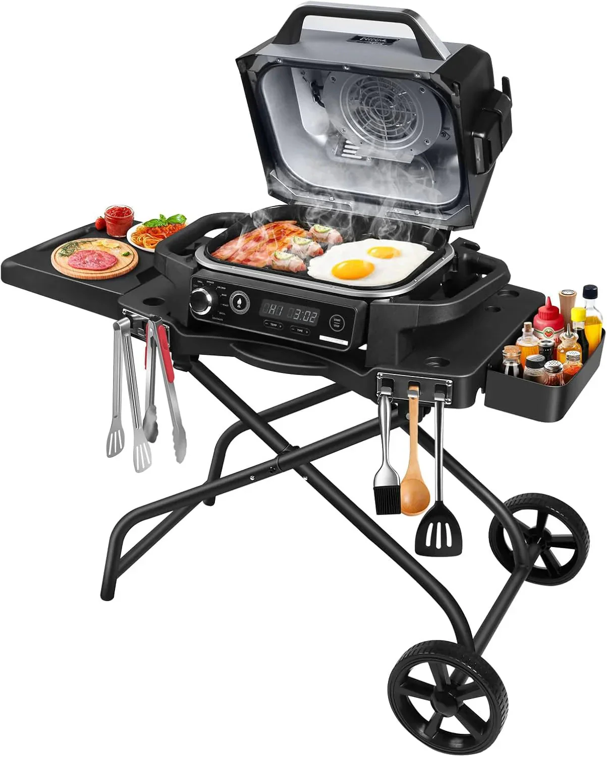 Collapsible Grill Stand for Ninja Woodfire Grill, Traeger, Pit Boss, and 22