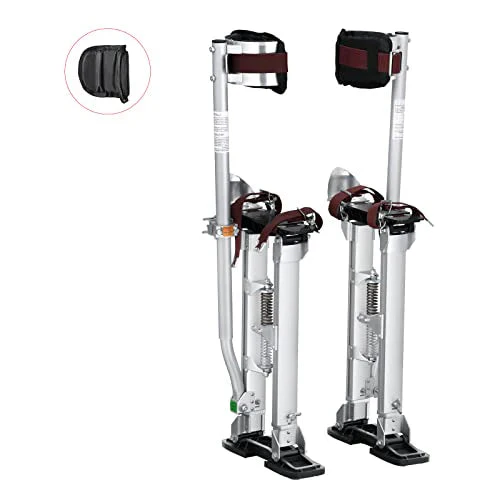 VEVOR Drywall Stilts, 18''-30'' Adjustable Aluminum Tool Stilts with Protective Knee Pads