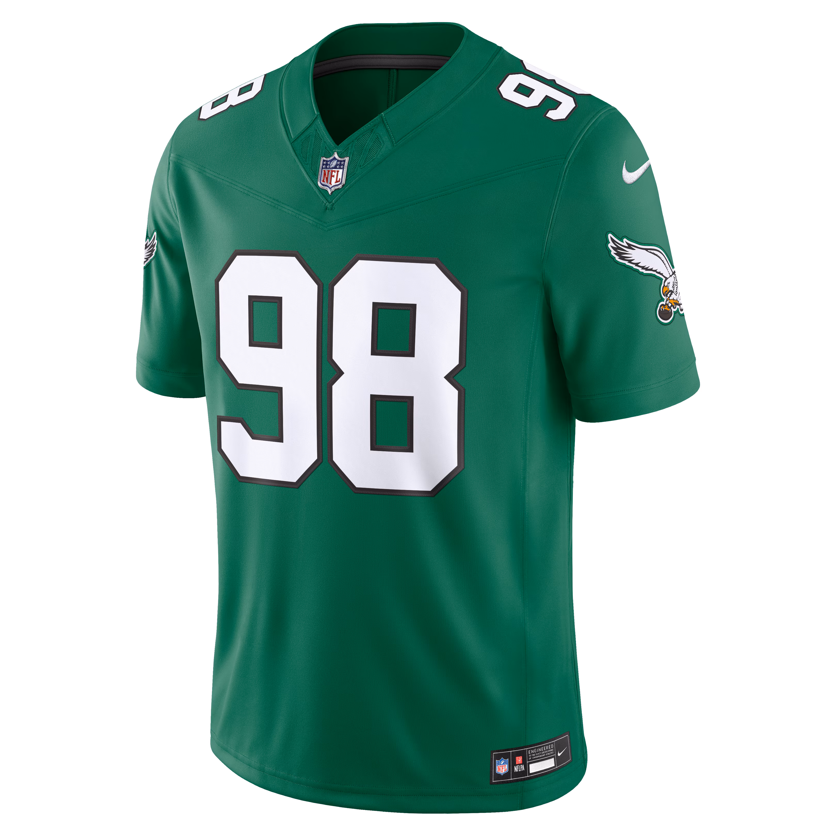 Jalen Carter Philadelphia Eagles Nike Vapor F.U.S.E. Stitched Limited Jersey - Kelly Green