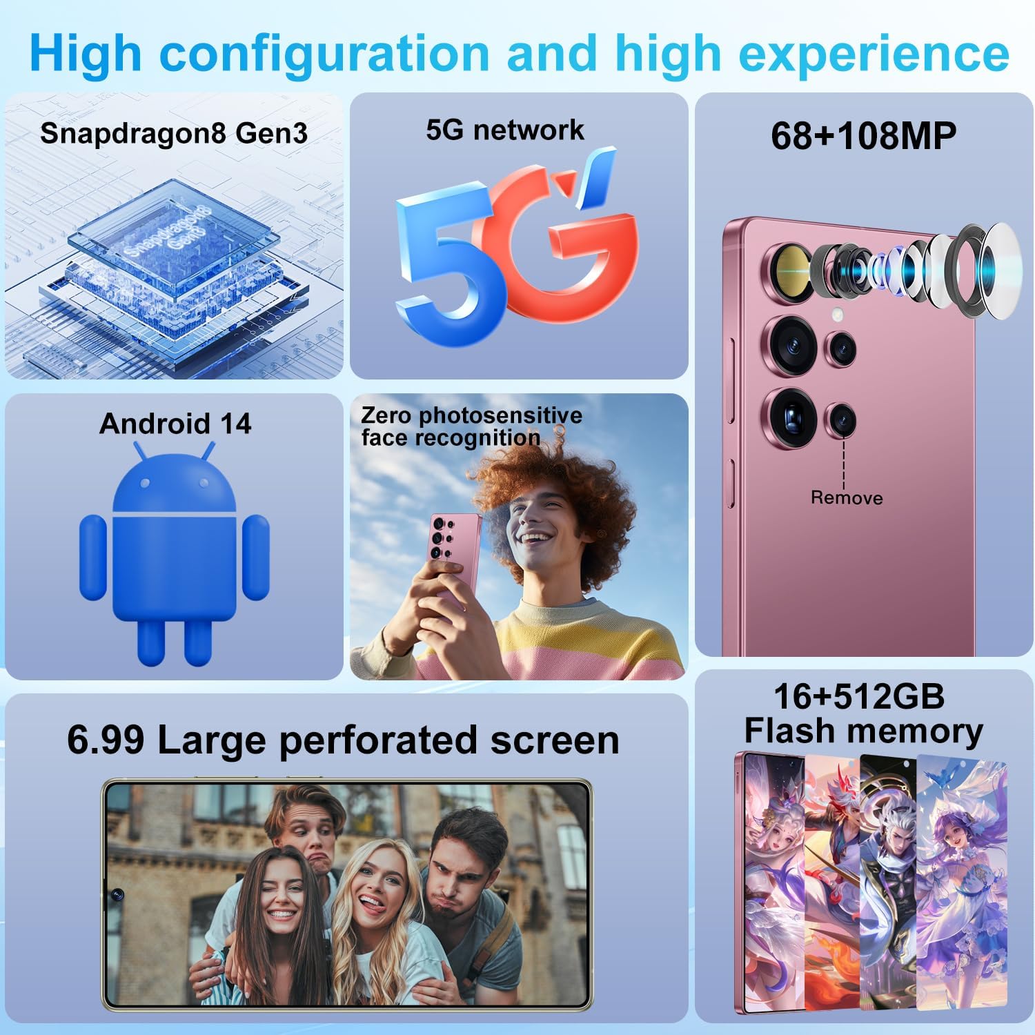 Huness I25 Ultra Unlocked Phone,Built in Pen The Phone,Cell Phone Battery 7000mAh 6.99