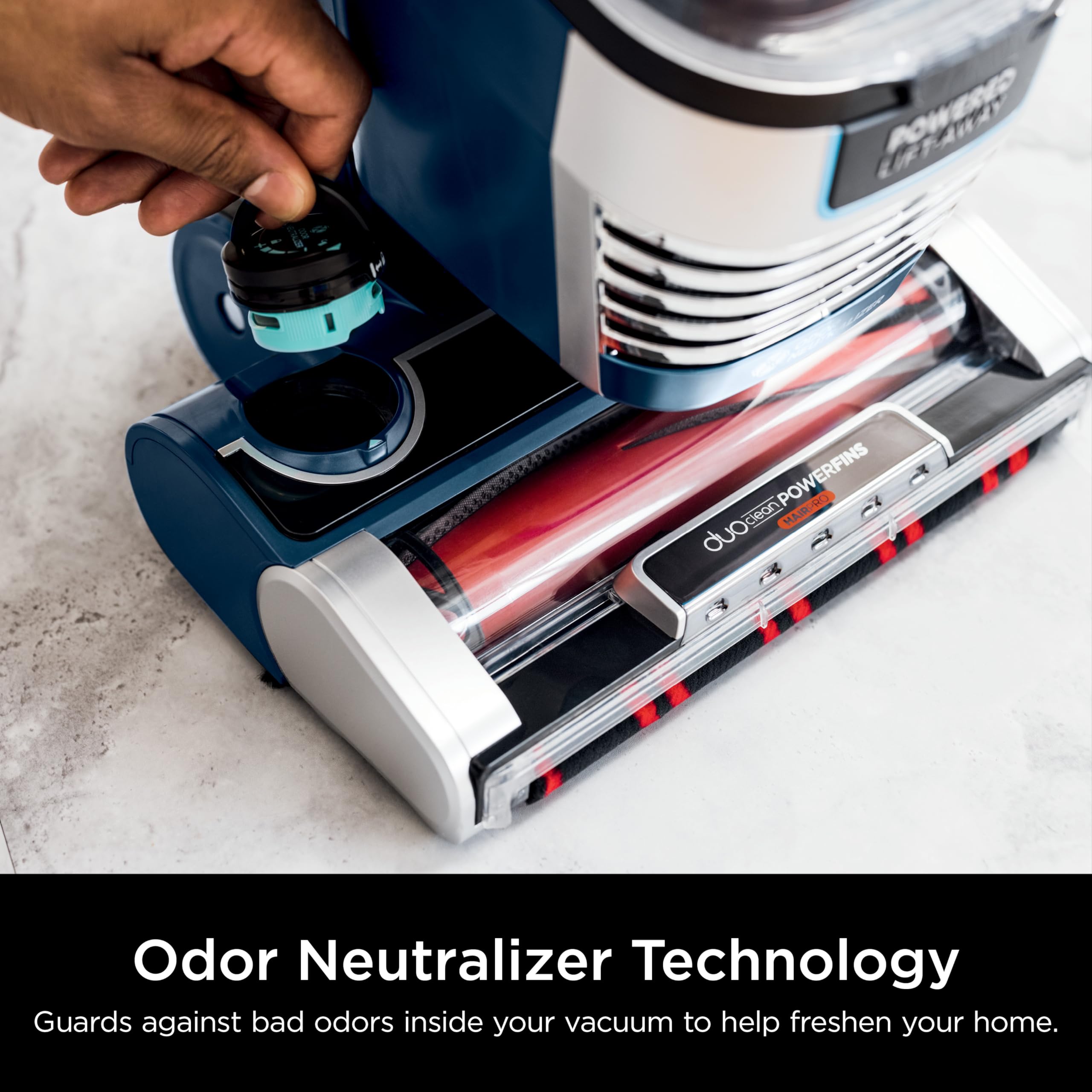 SHARK Upright Vacuum Stratos with DuoClean PowerFins Navy