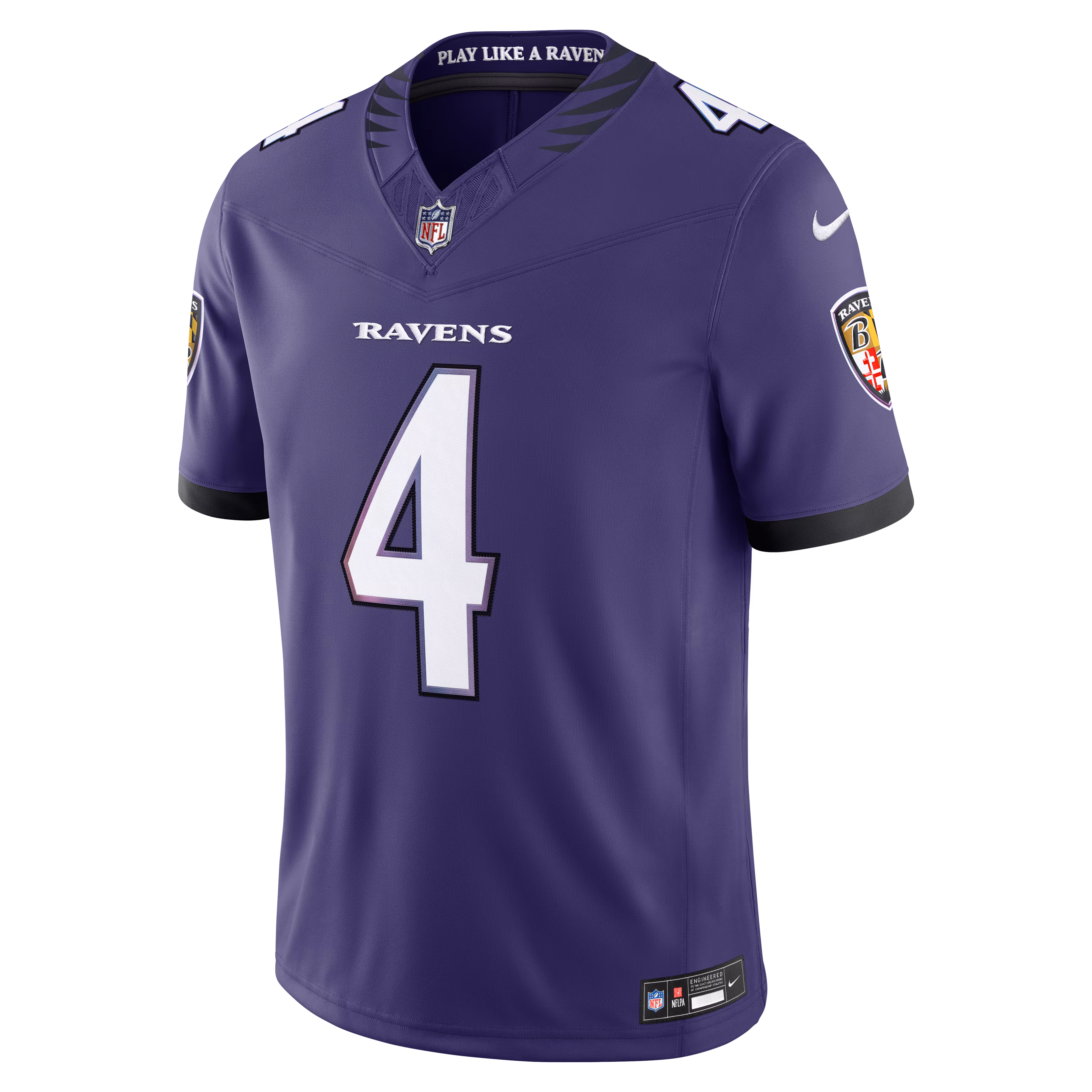 Zay Flowers Baltimore Ravens Nike Vapor F.U.S.E. Stitched Limited Jersey - Purple