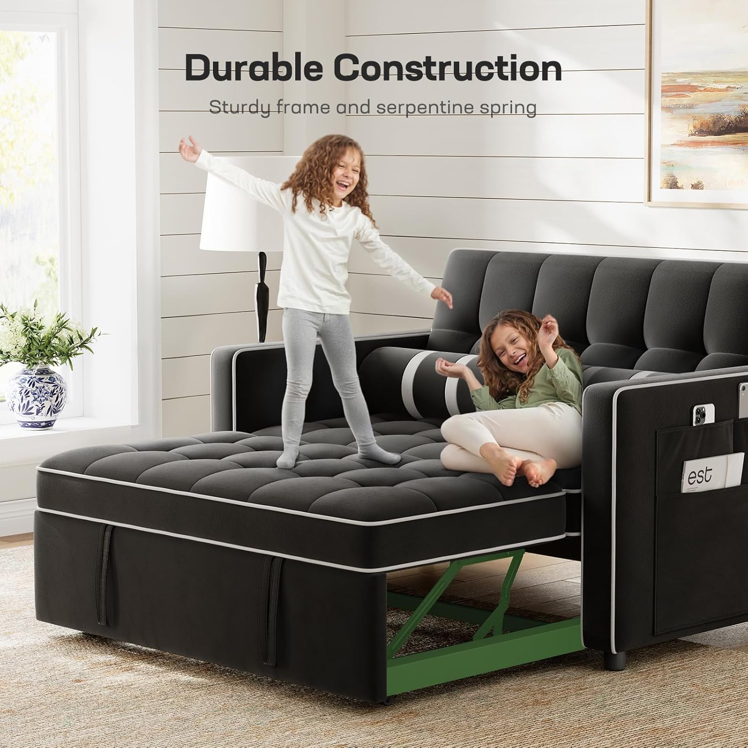 Sofa Bed 3-in-1 Convertible Sleeper Sofa