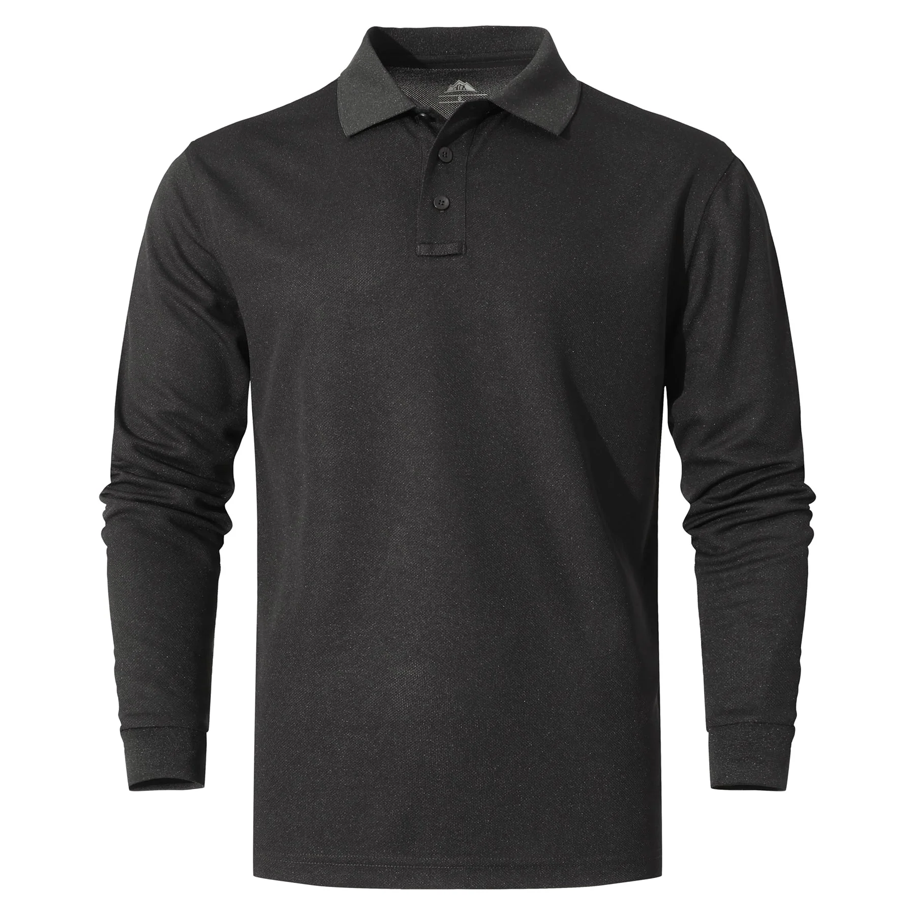 Men's Black Long Sleeve Polo
