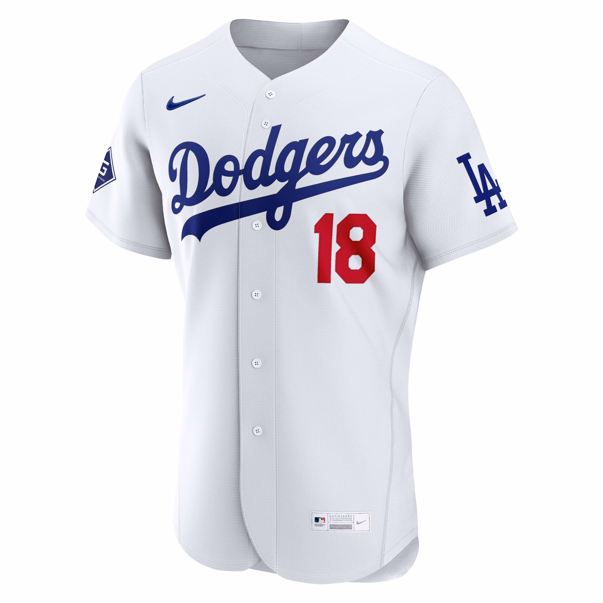 Yoshinobu Yamamoto Los Angeles Dodgers Nike Home Authentic Sponsor Patch Jersey - White