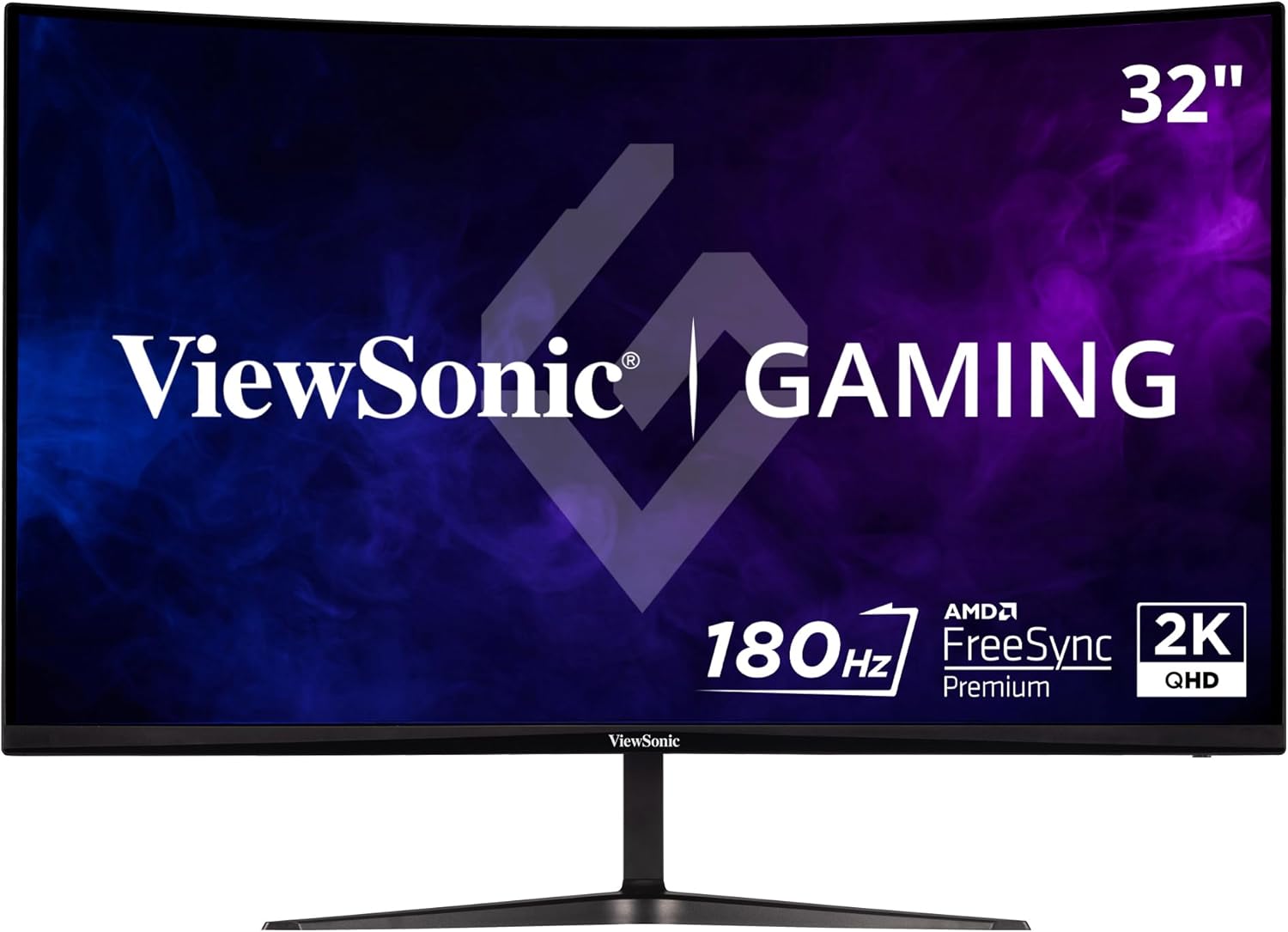 ViewSonic VX3218C-2K 32 Inch 1440p Curved Gaming Monitor, 180Hz and 1ms for Smooth Gameplay, FreeSync Premium and Eye Care Technology for Smooth Visuals, HDMI, and DisplayPort Inputs