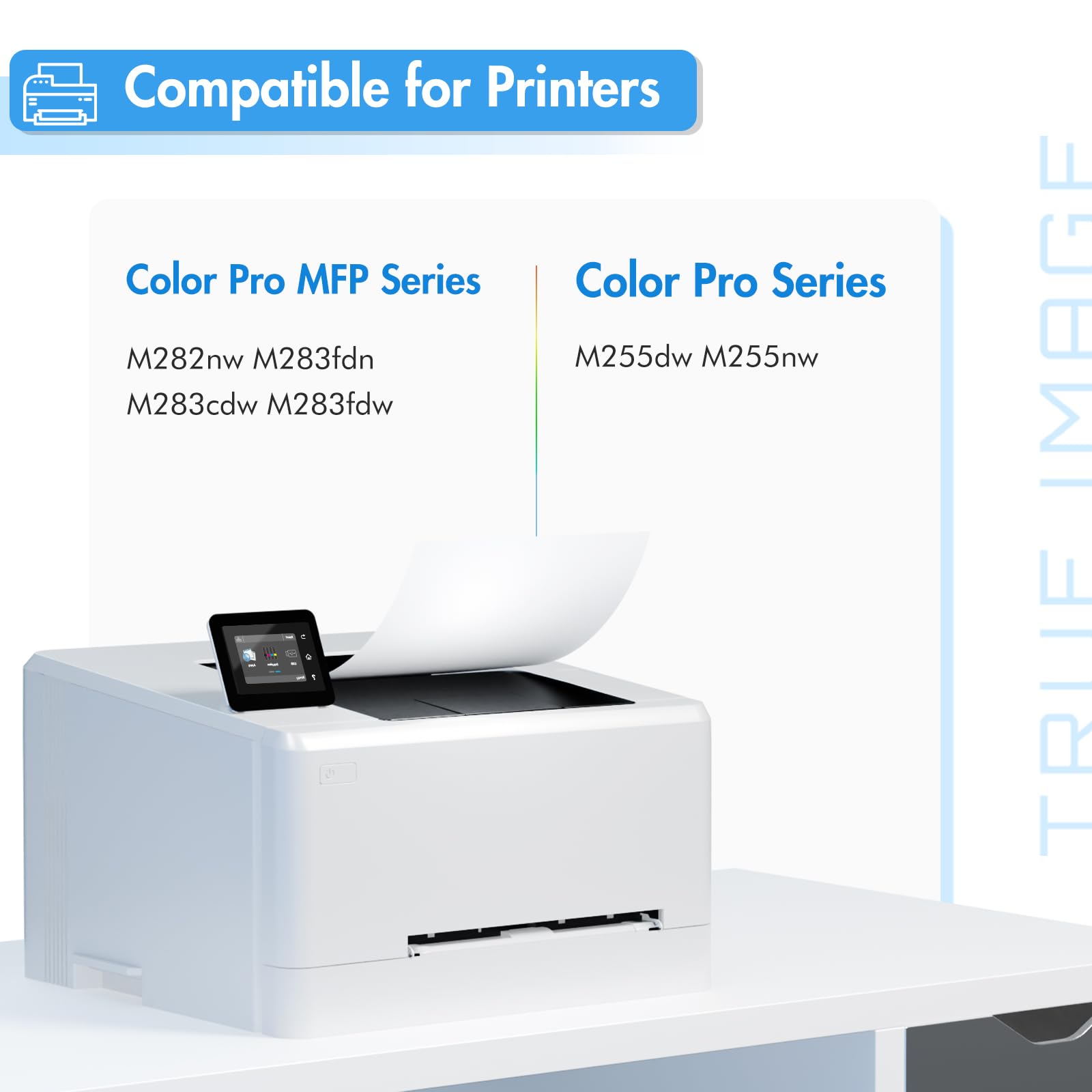 TRUE IMAGE 206X High Yield Toner Cartridges 4 Pack for HP