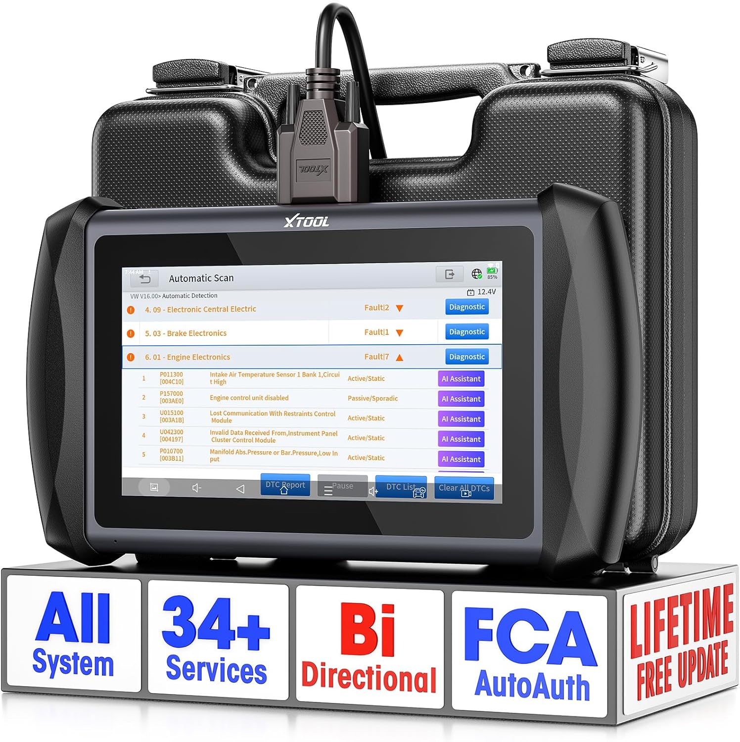 XTOOL IP616 V2.0 Bidirectional Scan Tool with Lifetime Free Updates, AI-Assisted Full System OBD2 Scanner Diagnostic Tool with 34+ Reset Services, Active Test, CAN FD & DoIP, FCA AutoAuth, Android 10
