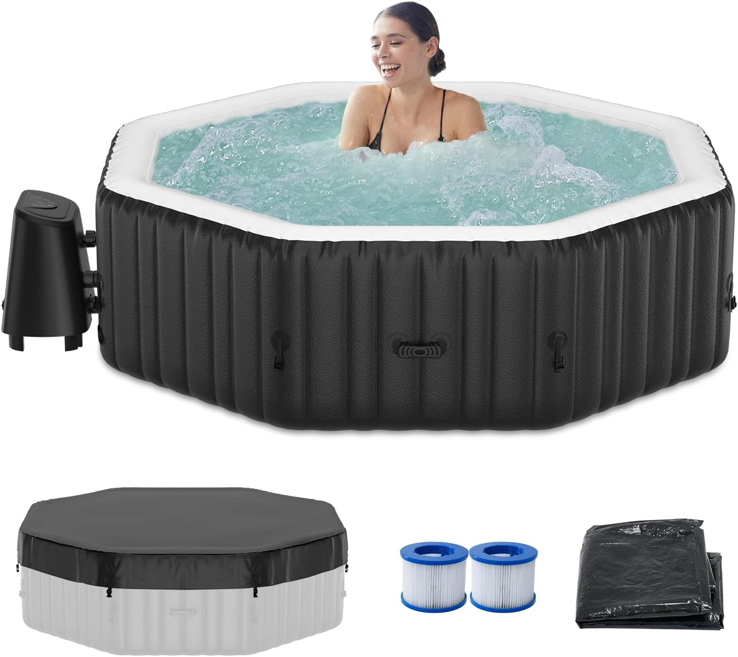 DoCred 4-6 Person Inflatable Hot Tub, 77