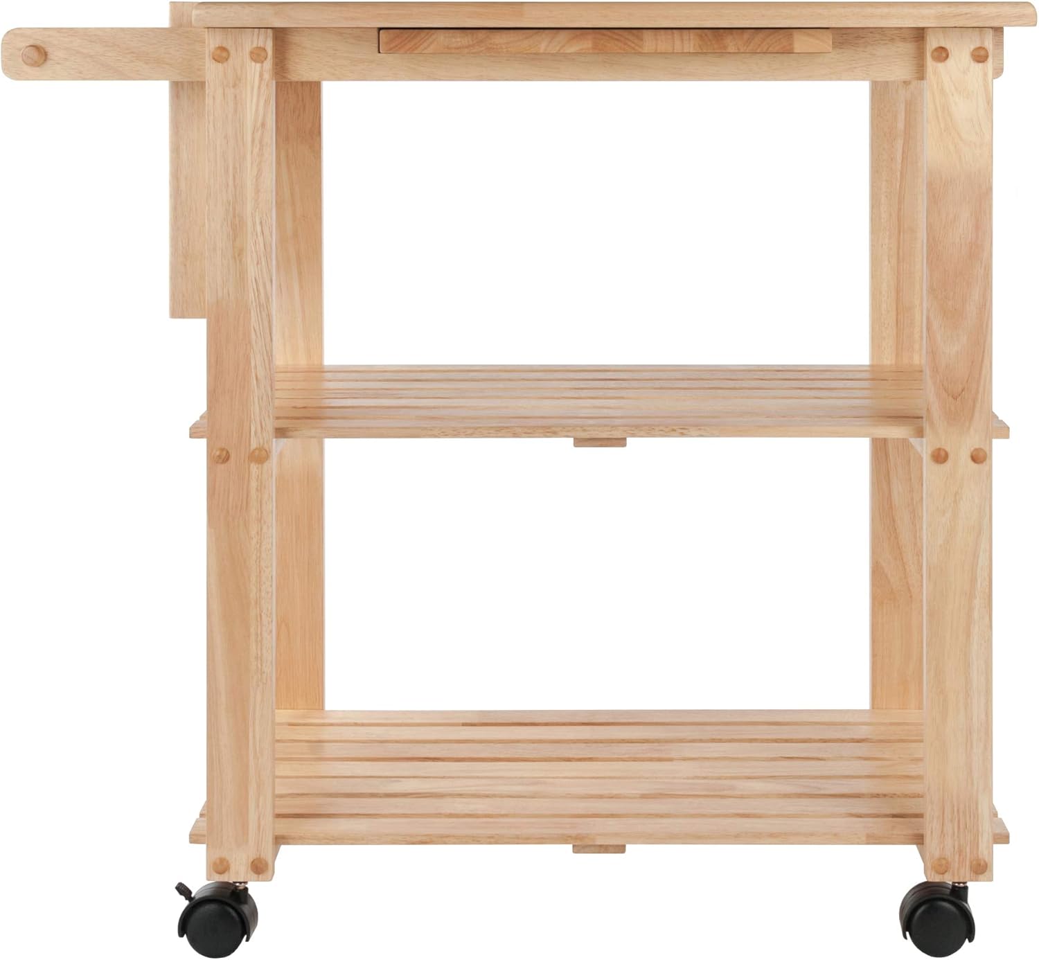 Winsome Mario Kitchen Cart, Rolling Utility & Serving Cart with Wheels for Snacks in Natural, Drinks, Kitchen Essentials, Storage & Organization for the Home or Apartment