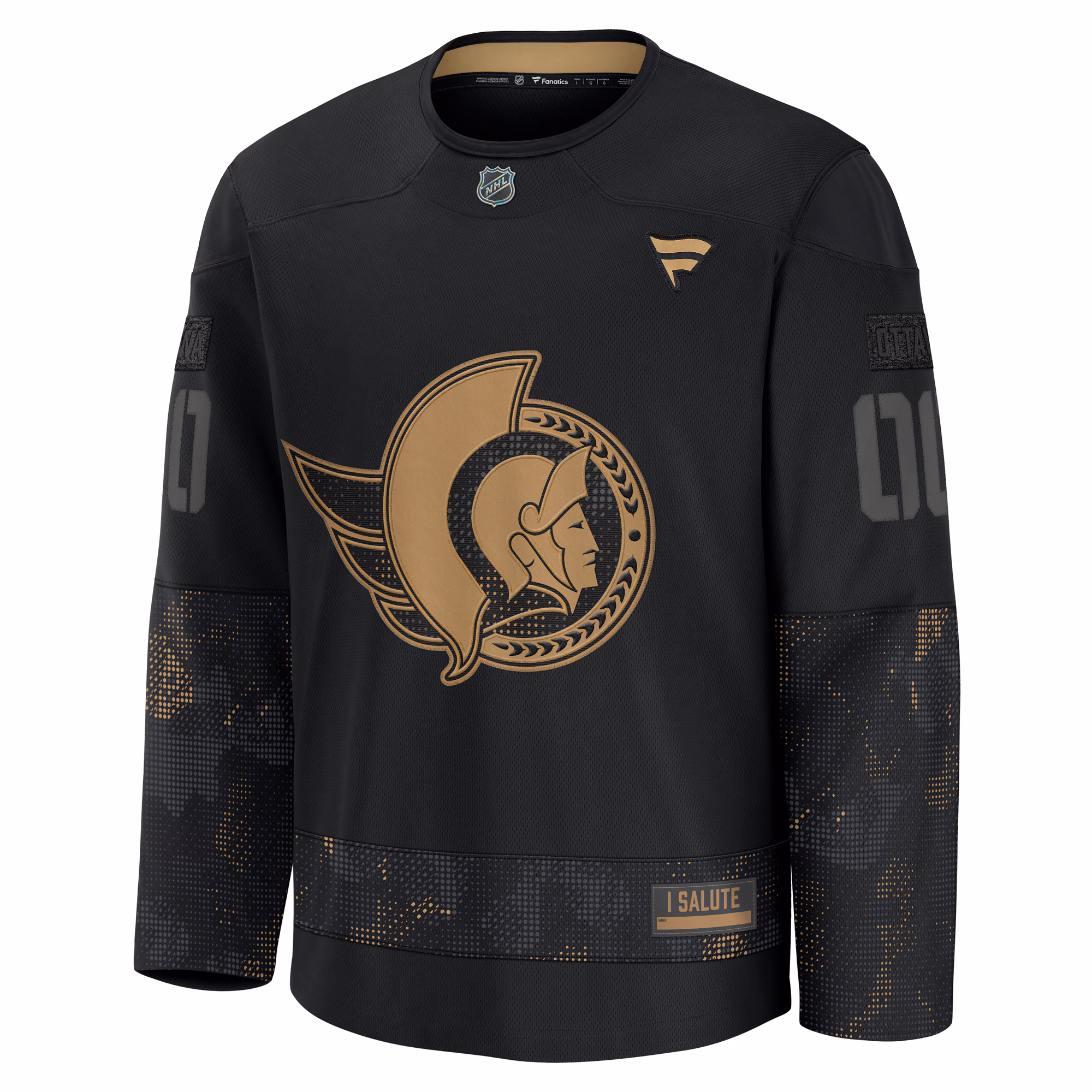 Ottawa Senators Fanatics 2024 Military Appreciation Custom Practice Jersey - Black