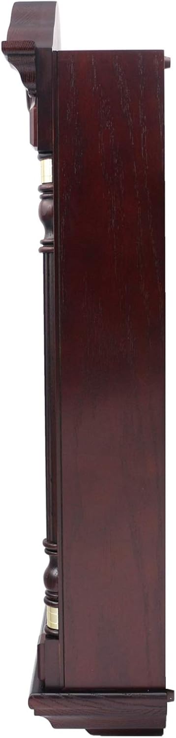 SEIKO QXH004BLH Oak Wood Pendulum Wall Clock with Chimes, Dark Brown, 28 x 12.5 x 6 Inches