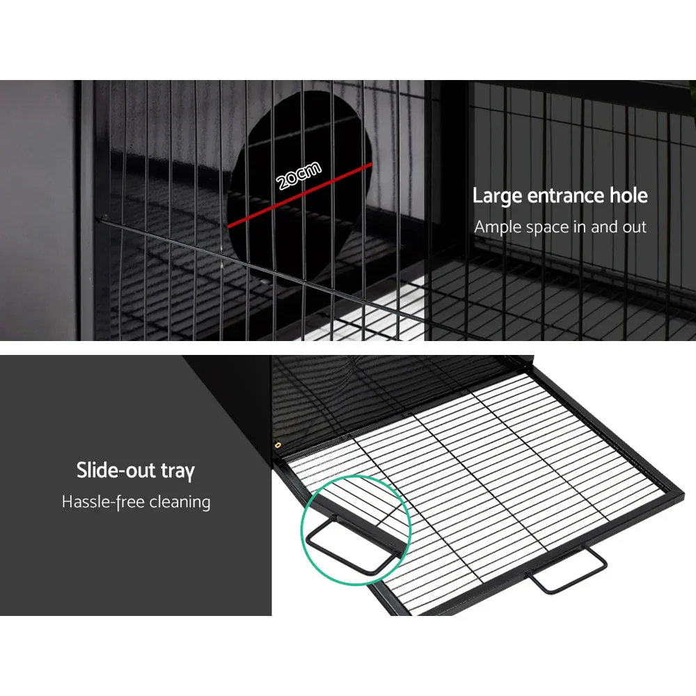 Weatherproof Metal Rabbit Hutch w/ Run & Secure Locks i.Pet
