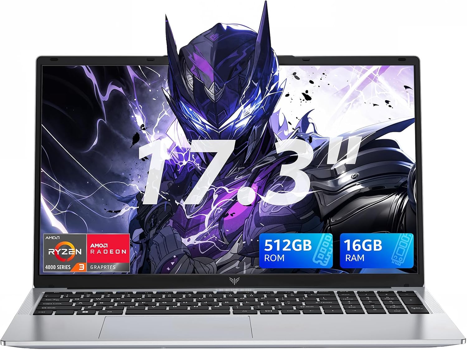 KAIGERR 17.3 Inch Light Gaming Laptop, AMD Ryzen 4300U (Beat Intel Processor N100, up to 3.7GHz) 16GB DDR4 RAM 512GB SSD Laptop Computer with Type C, 1908 x 1080 Display, Windows 11 Laptop