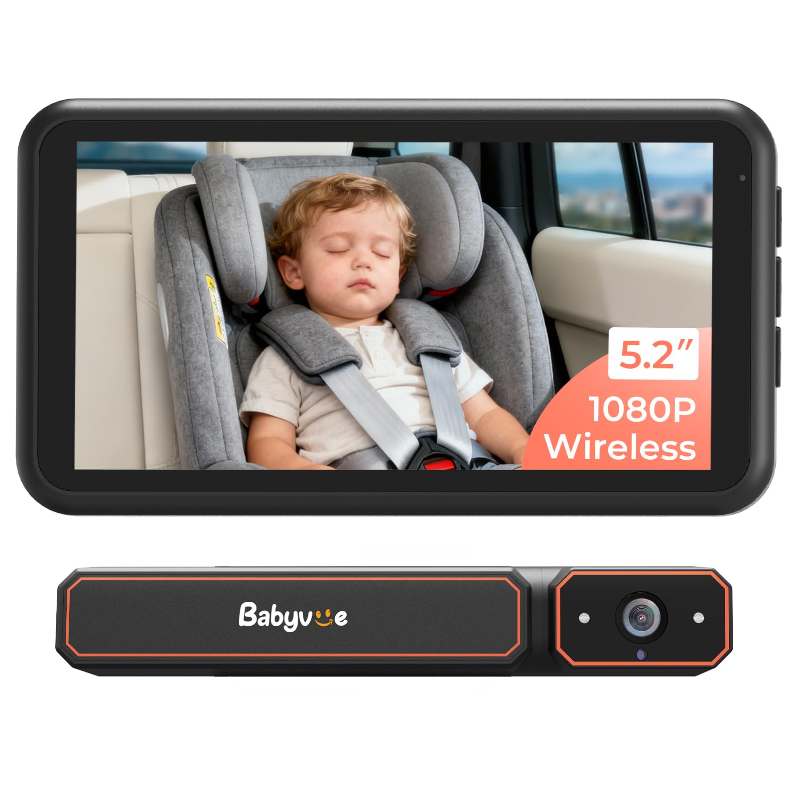 BABYVUE BV6 Wireless Baby Car Camera - HD1080P Monitor