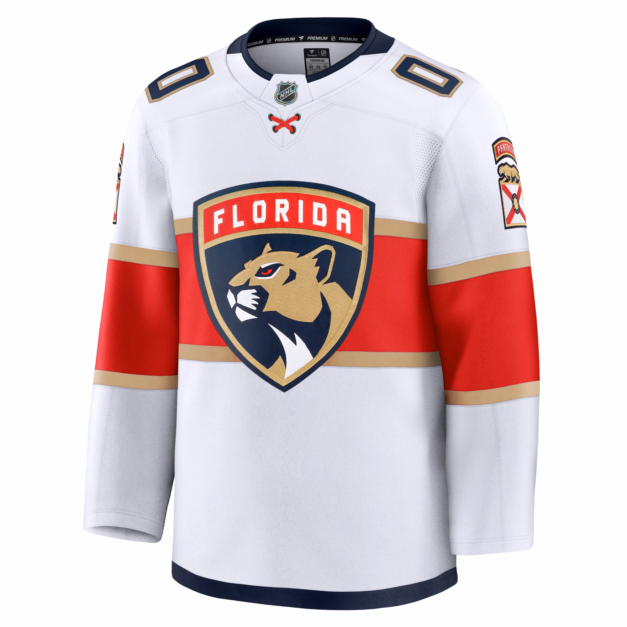 Florida Panthers Fanatics Away Premium Custom Jersey - White