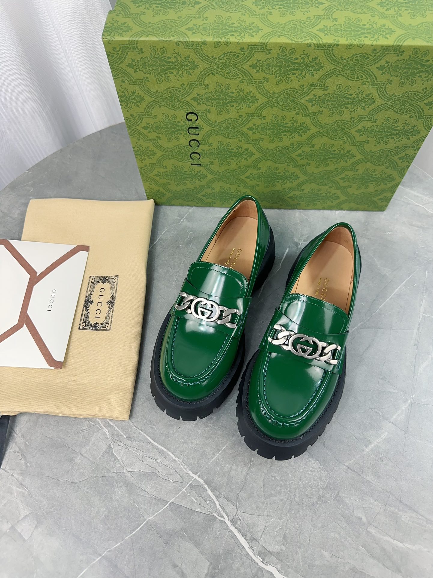Gucci women's leather shoes-108