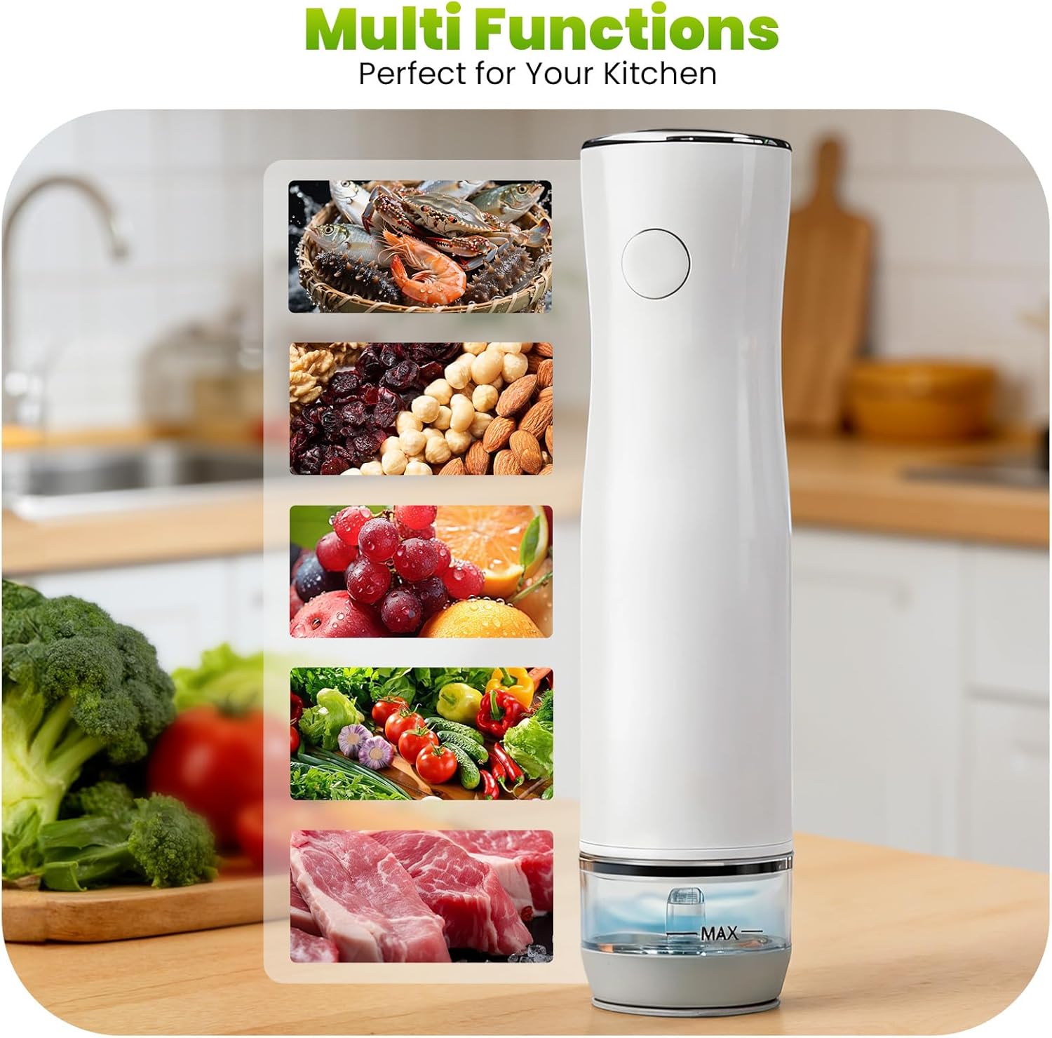 Compact Vacuum Sealer for Food, Rechargeable Handheld Vacuum Sealer Machine with 30 Reusable Vacuum Sealer Bags, Seal Meal Saver, Powerful Handheld Food Sealer for Freshness, Meal & Organizing