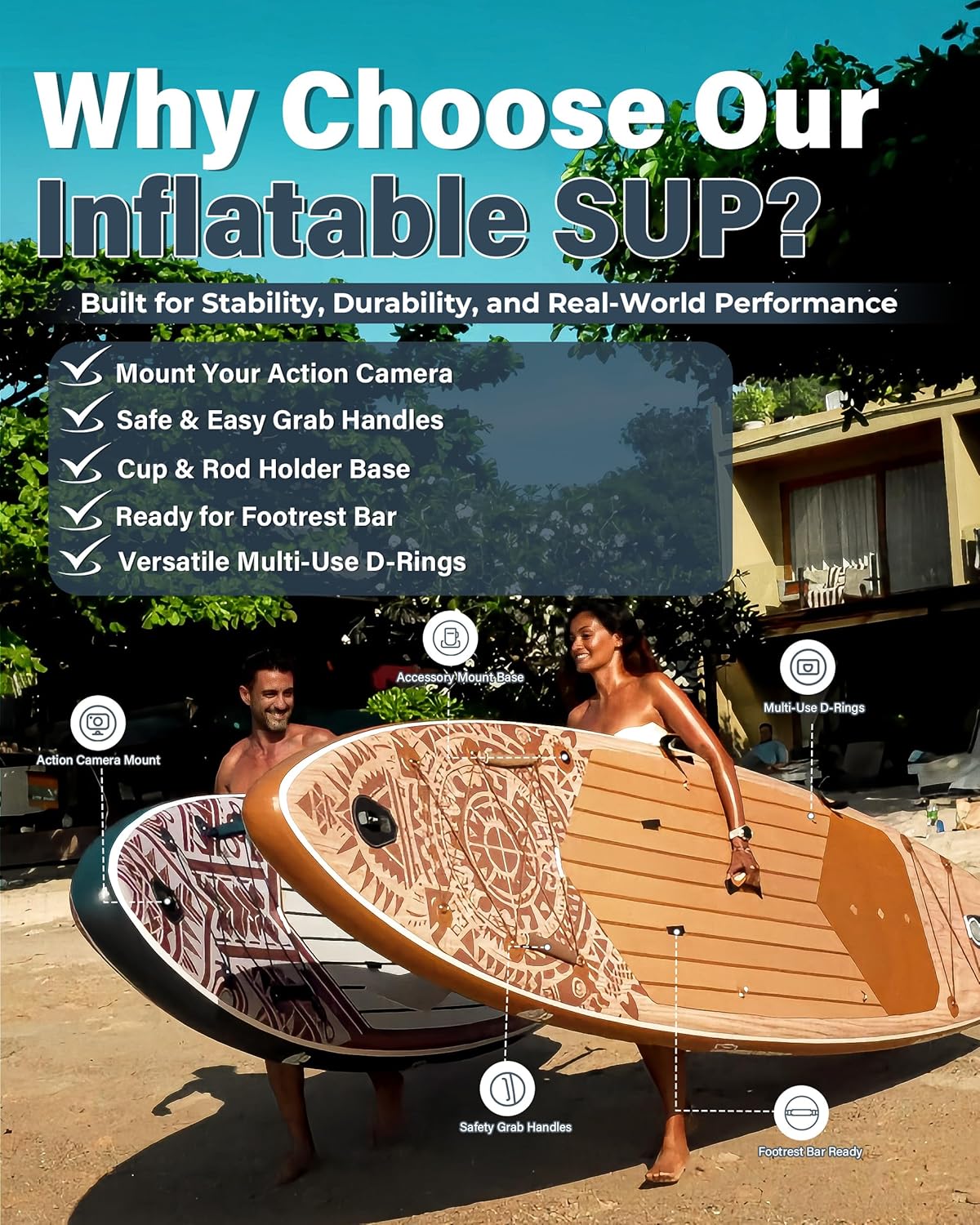 TIGERXBANG Inflatable Stand Up Paddle Board 11'6