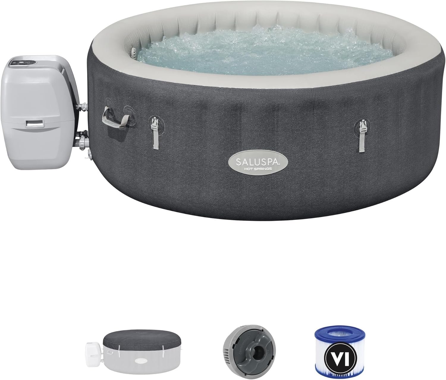 Bestway SaluSpa Hot Springs Inflatable Hot Tub, Fits Up to 2-4 Persons, Energy-Efficient Portable Spa, Outdoor Blow Up Hottub for Backyard, 120 AirJets, 71