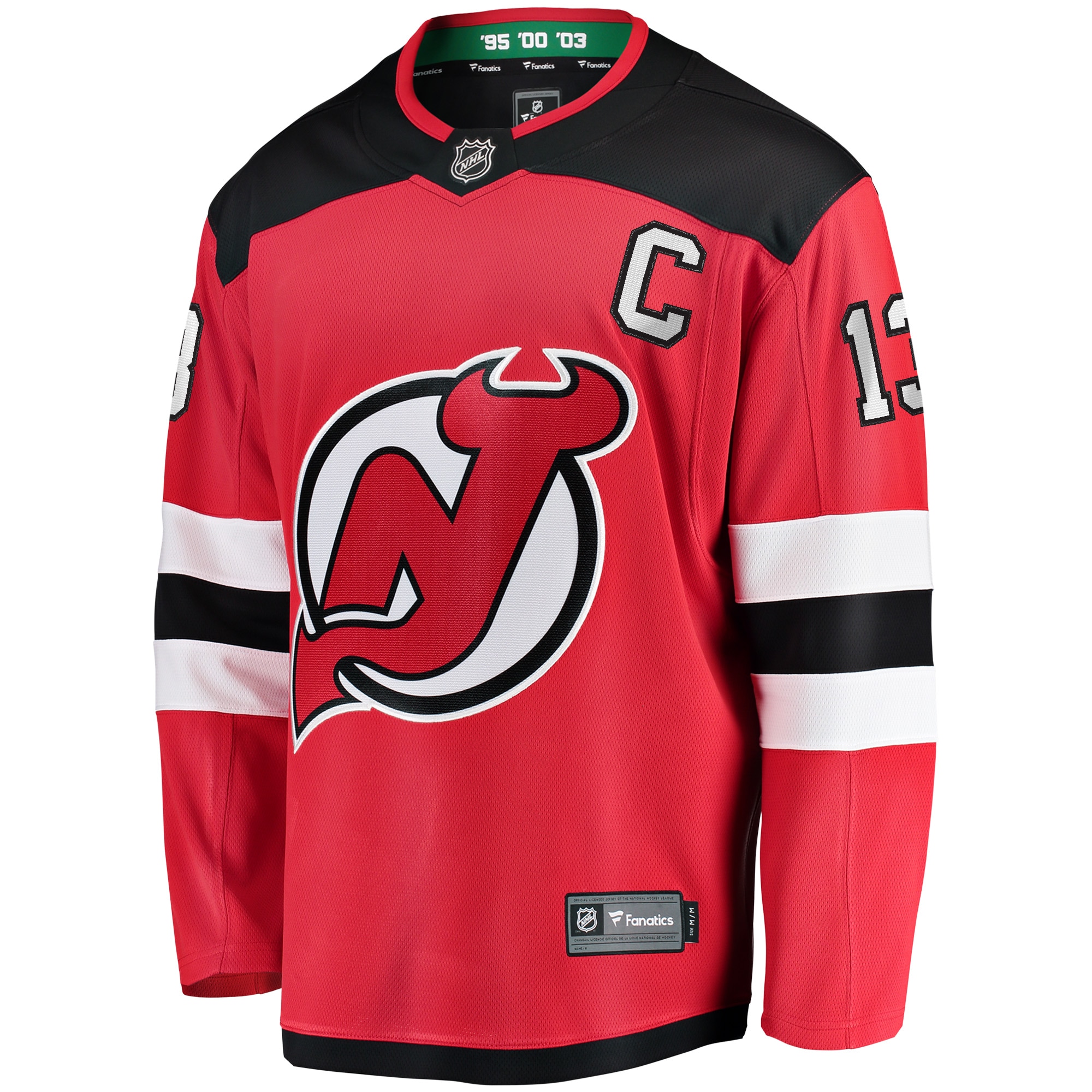 Nico Hischier New Jersey Devils Fanatics Captain Patch Home Breakaway Jersey - Red