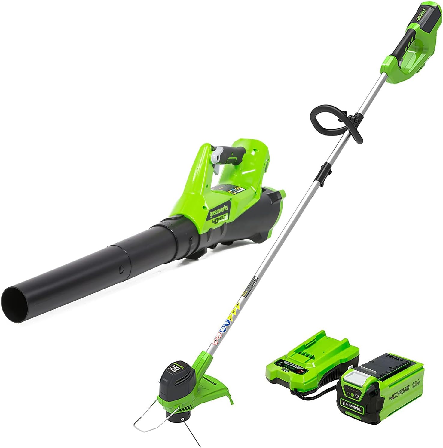 Greenworks 40V Cordless Yard Tool Combo Kit with 2.0Ah Battery & Charger – 12