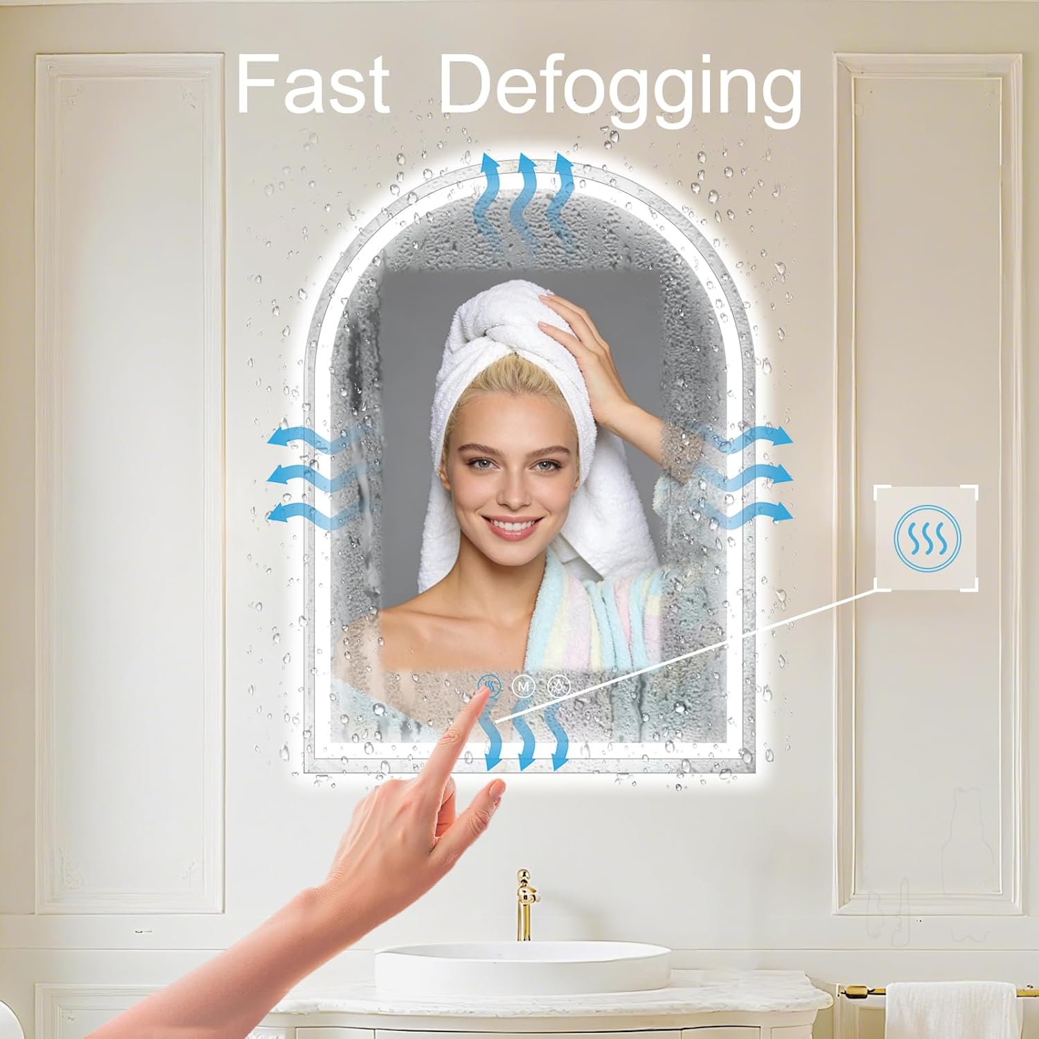 Arched LED Bathroom Mirrors with Lights 30