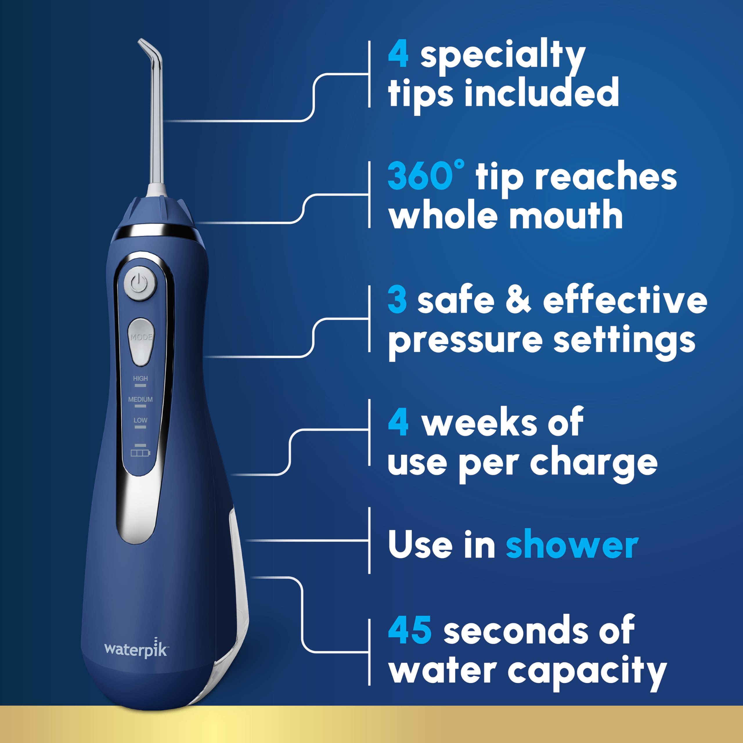 WATERPIK Cordless Advanced 2.0 Water Flosser - Portable Dental Care