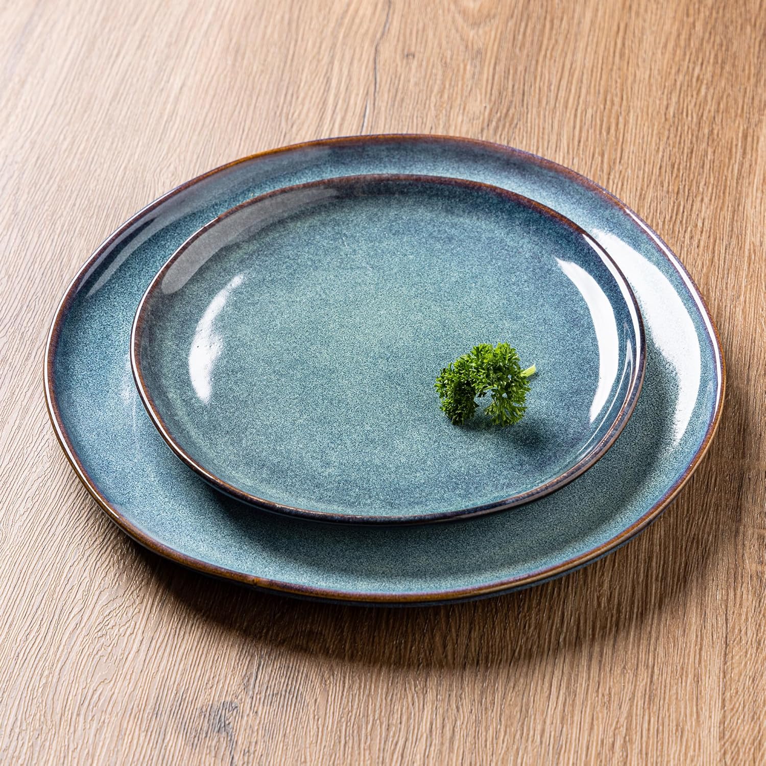 AmorArc Ceramic Dinnerware Sets,Handmade Reactive Glaze Stoneware Plates and Bowls Sets,Highly Scratch Resistant | Dishwasher & Microwave Safe Dishes Set,Service for 4 (12pc)