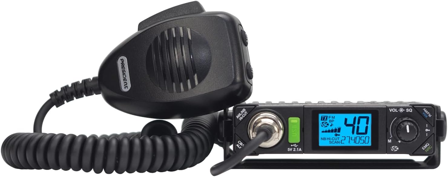 President Bill III (Bill 3) FCC AM/FM Ultra-Compact with P Channels, NRC, Weather Channel CB Radio. (TXUS201)