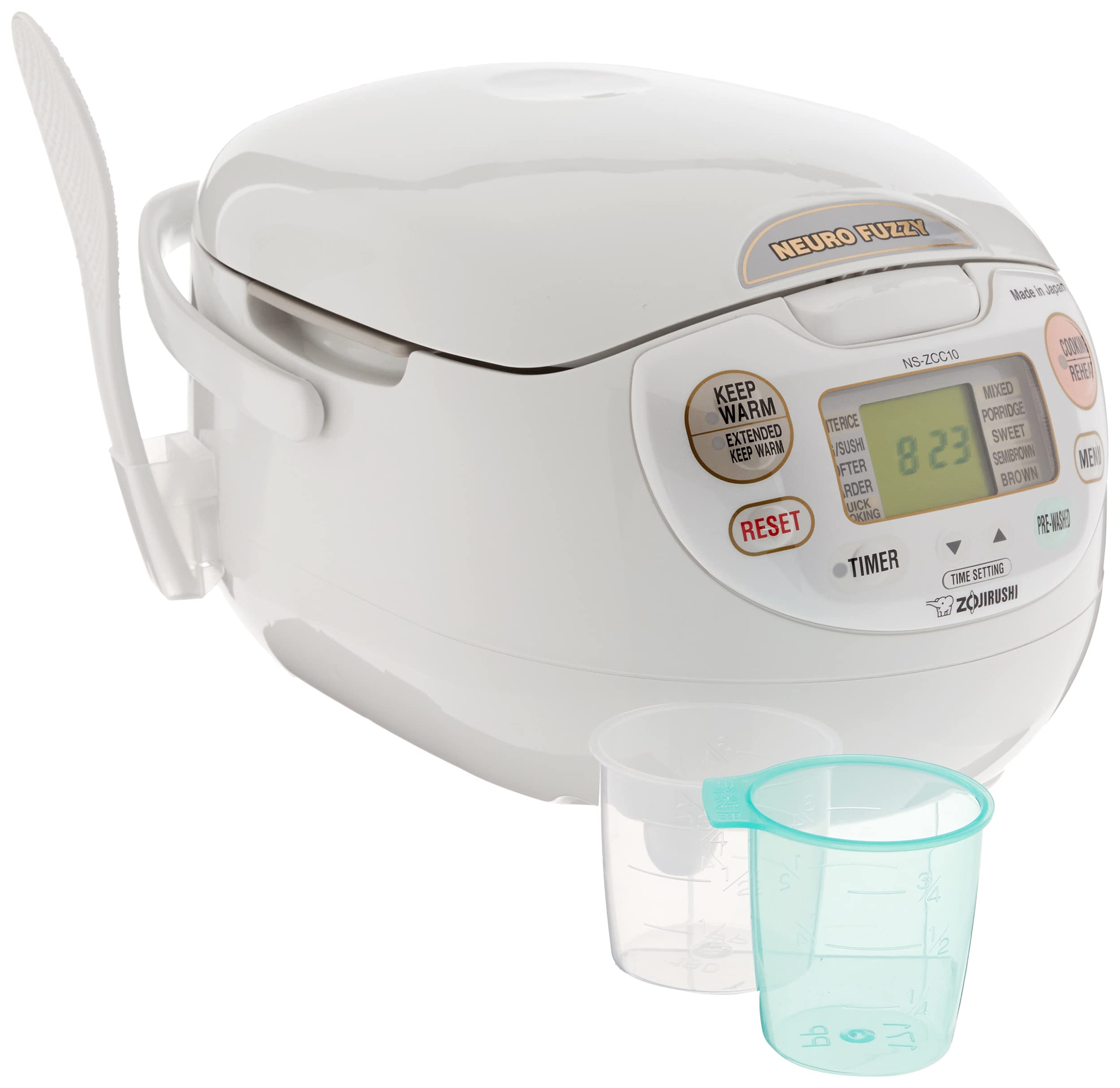 ZOJIRUSHI NS-ZCC10 Neuro Fuzzy Rice Cooker & Warmer, White