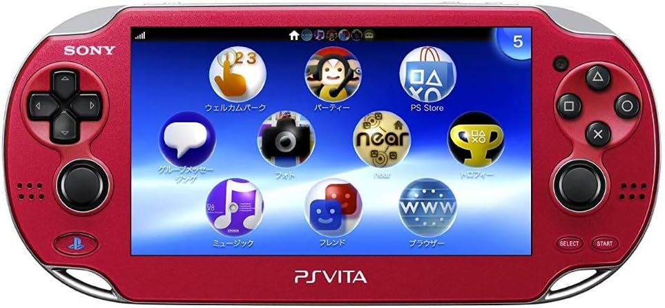 Sony Playstation Vita WiFi 1000 Series OLED Console with 2 Silicon Thumbstick Covers (Renewed) (Radiant Red)
