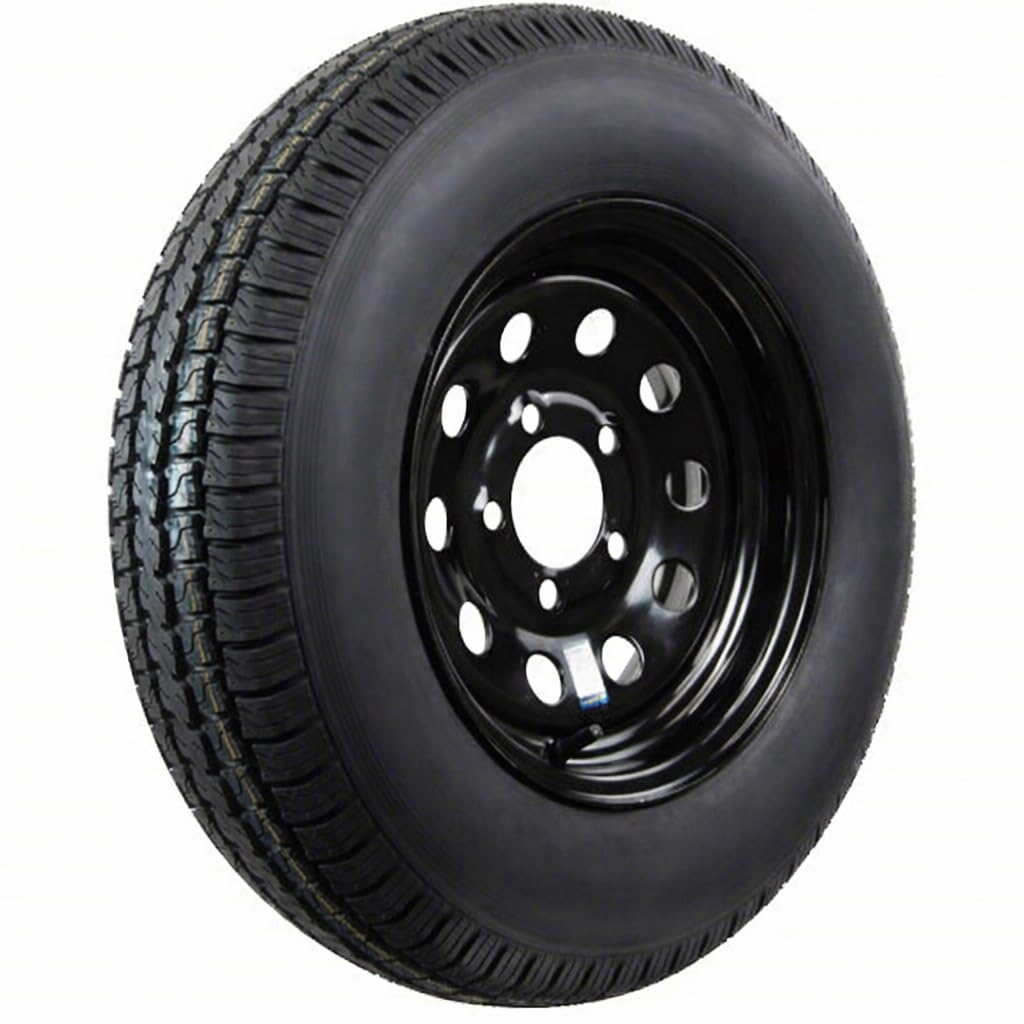 ECUSTOMRIM 2-Pack ST175/80D13 Trailer Tire Rims - Black Wheels