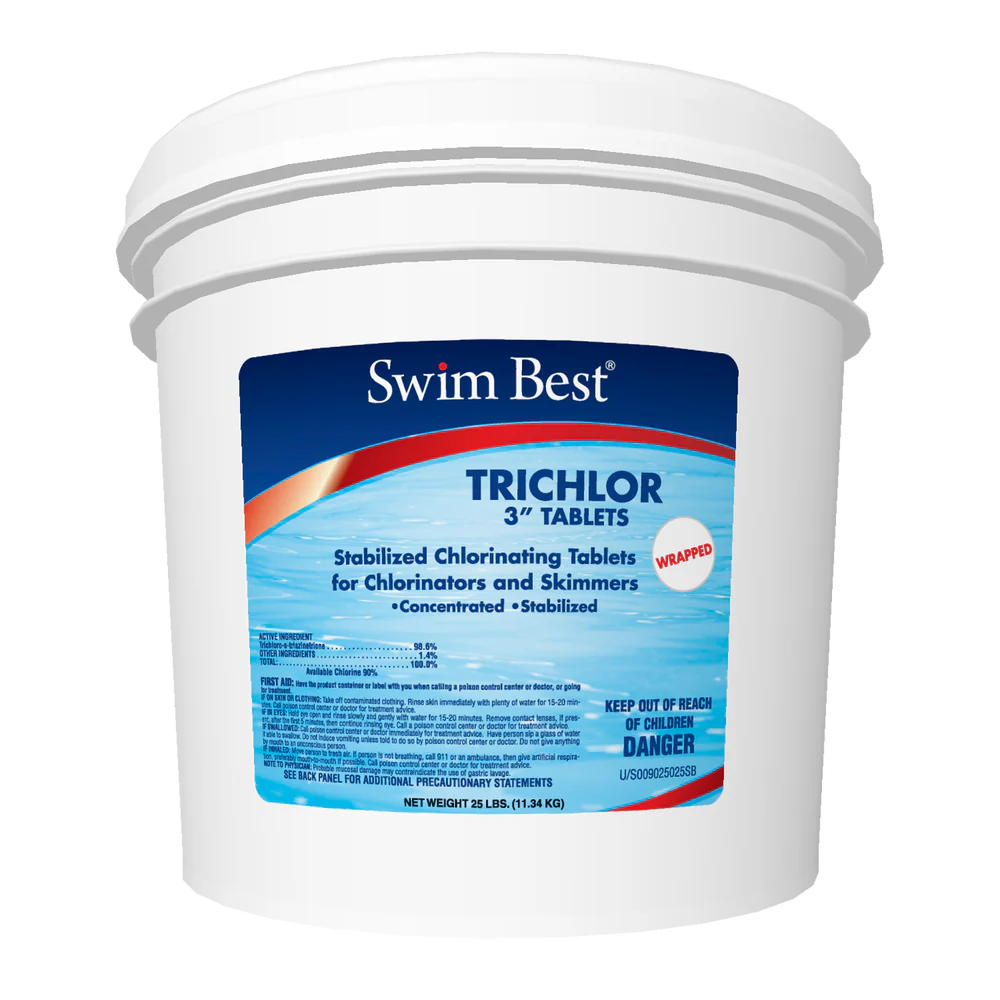 Swim Best 3′′ Stabilized Trichlor Chlorine Tablets, wrapped – 25 lb