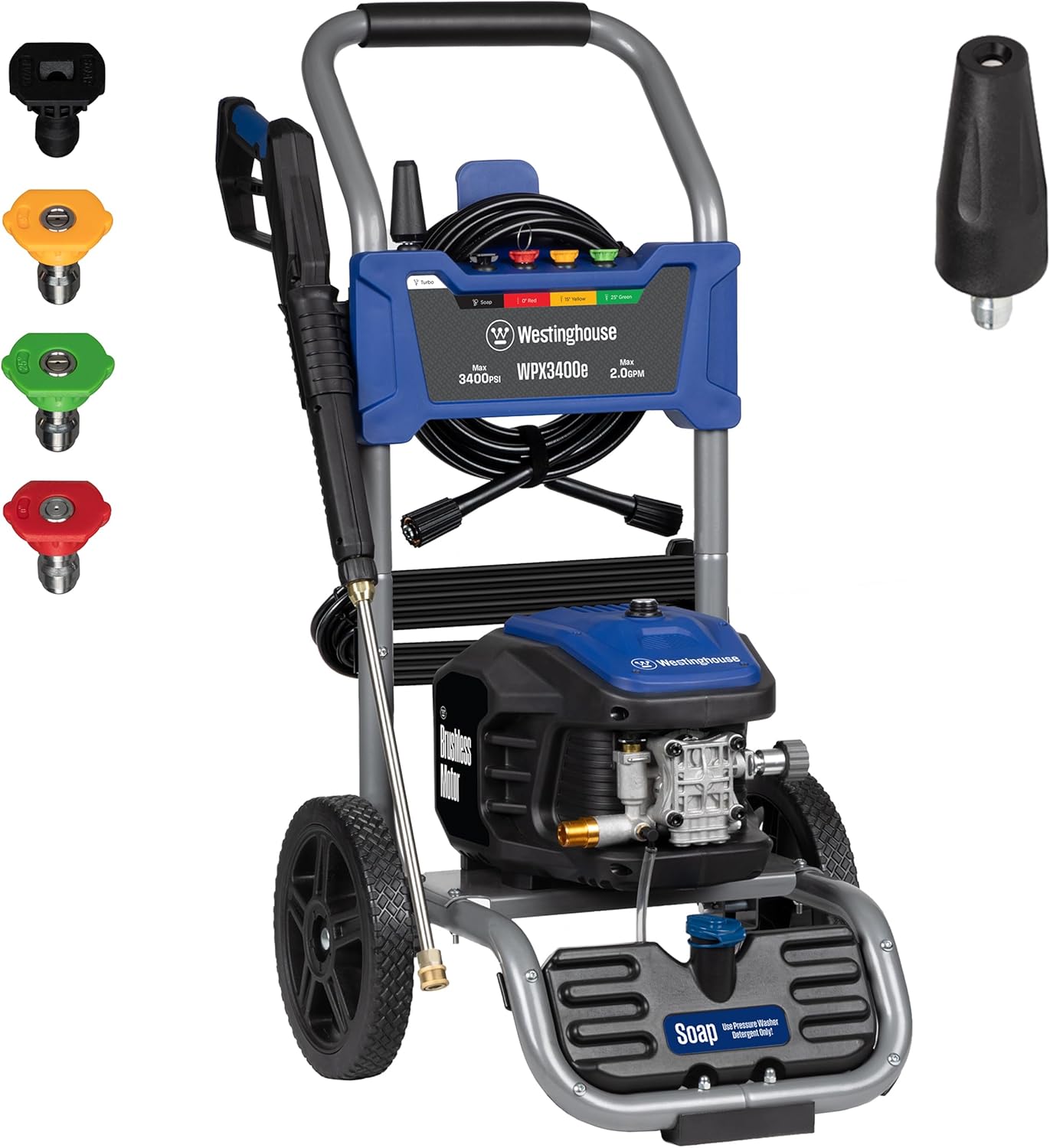 Westinghouse Electric Pressure Washer Bundle with 3400 PSI 2 GPM Washer and 15