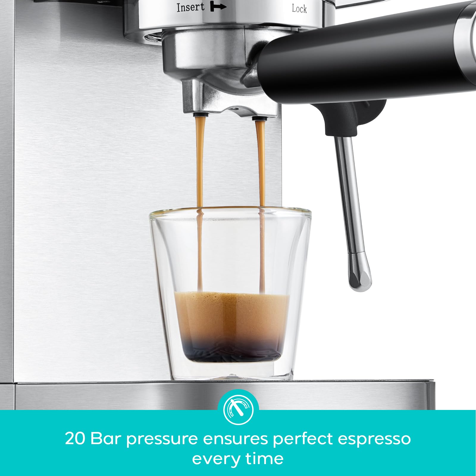 CASABREWS 3700 Essential Espresso Machine - 20 Bar, Stainless Steel