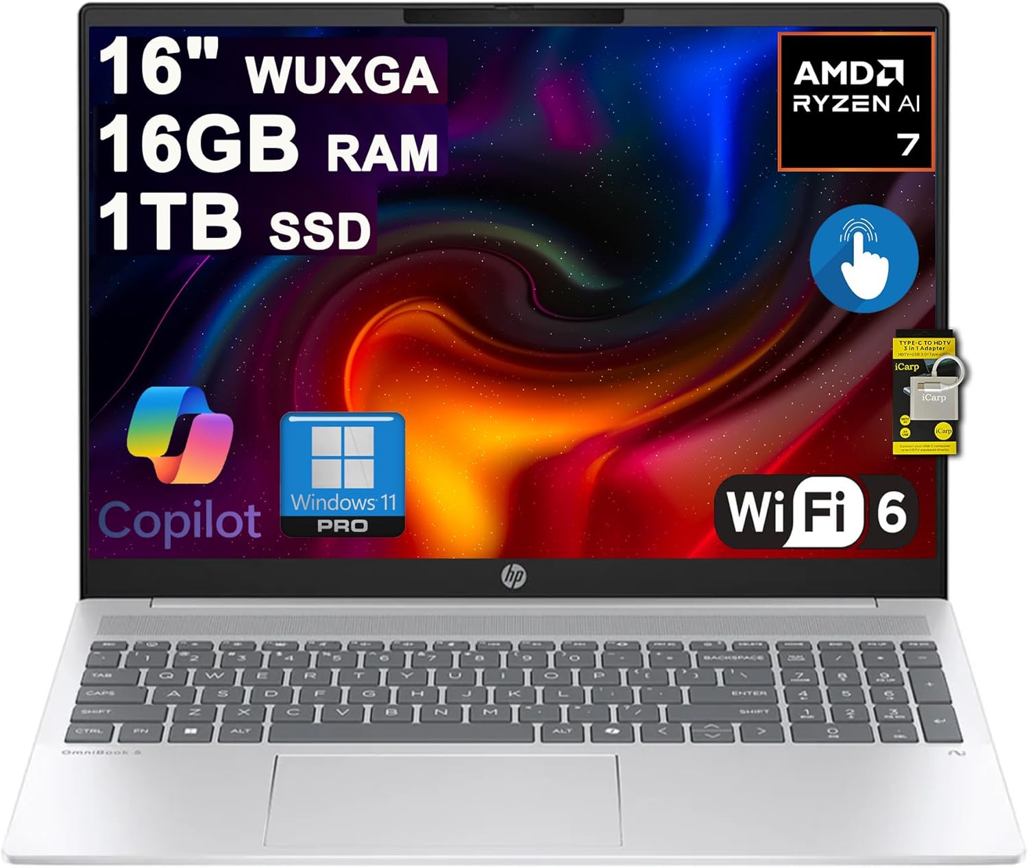 HP OmniBook 5 AI PC Laptop 16