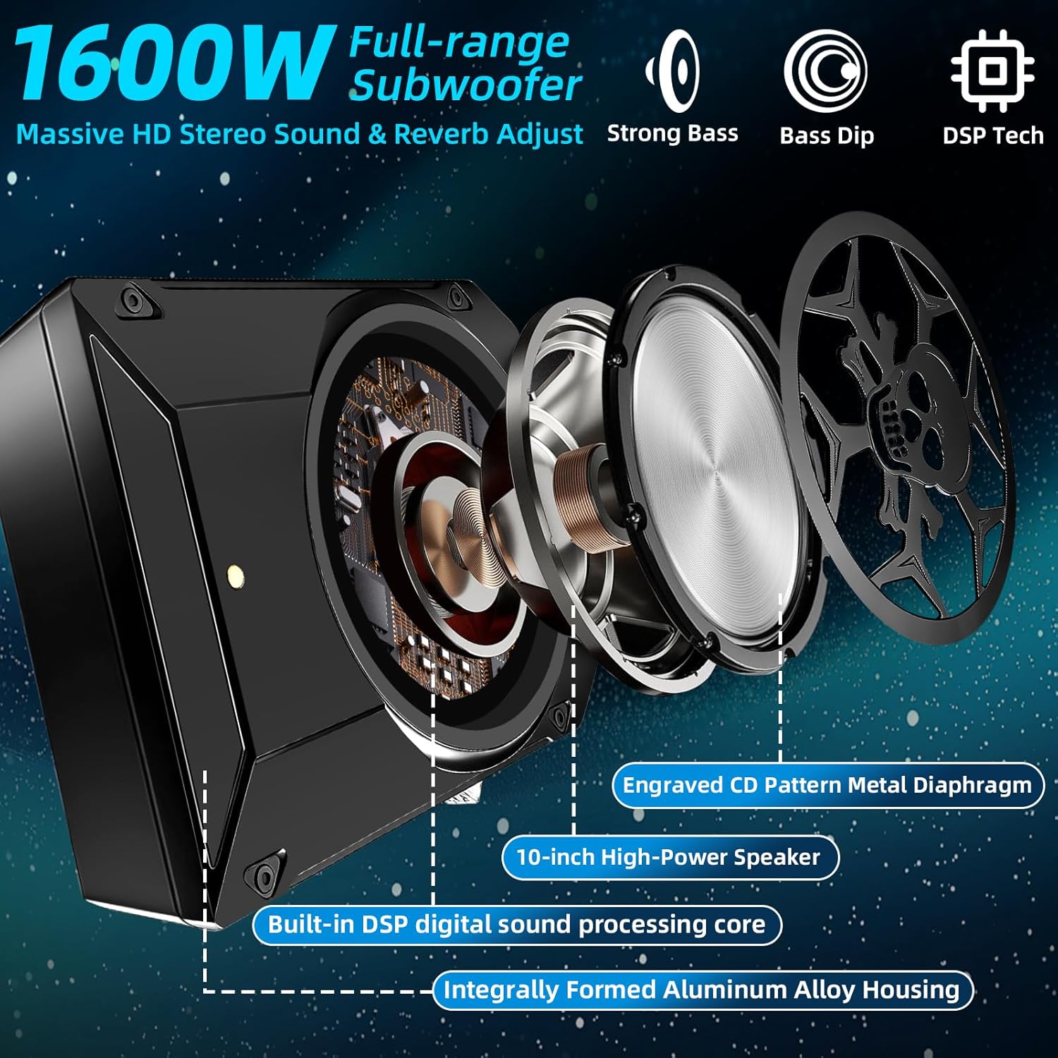 1600W Car Subwoofer, 10