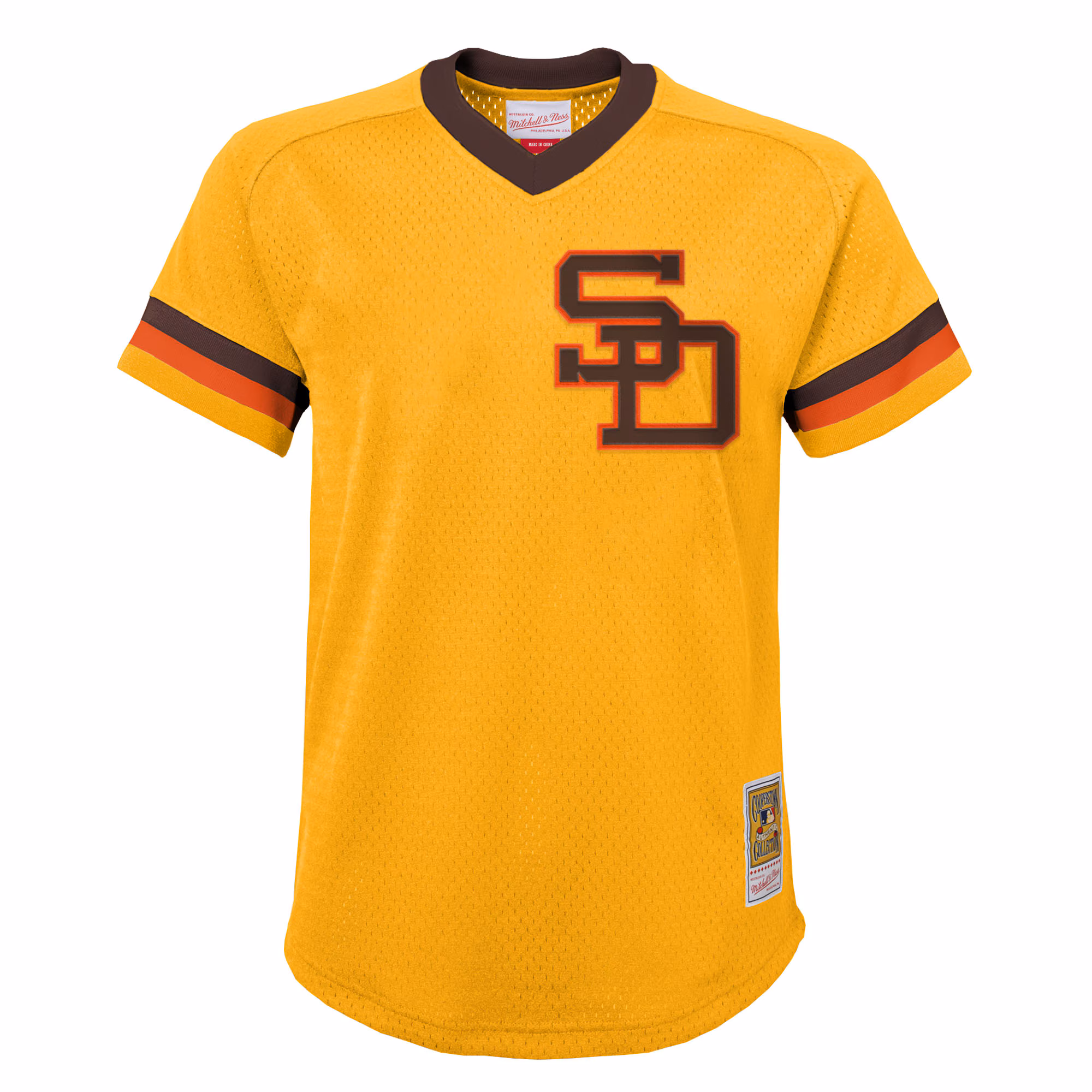 Tony Gwynn San Diego Padres Mitchell & Ness Youth Cooperstown Collection Mesh Batting Practice Jersey - Gold