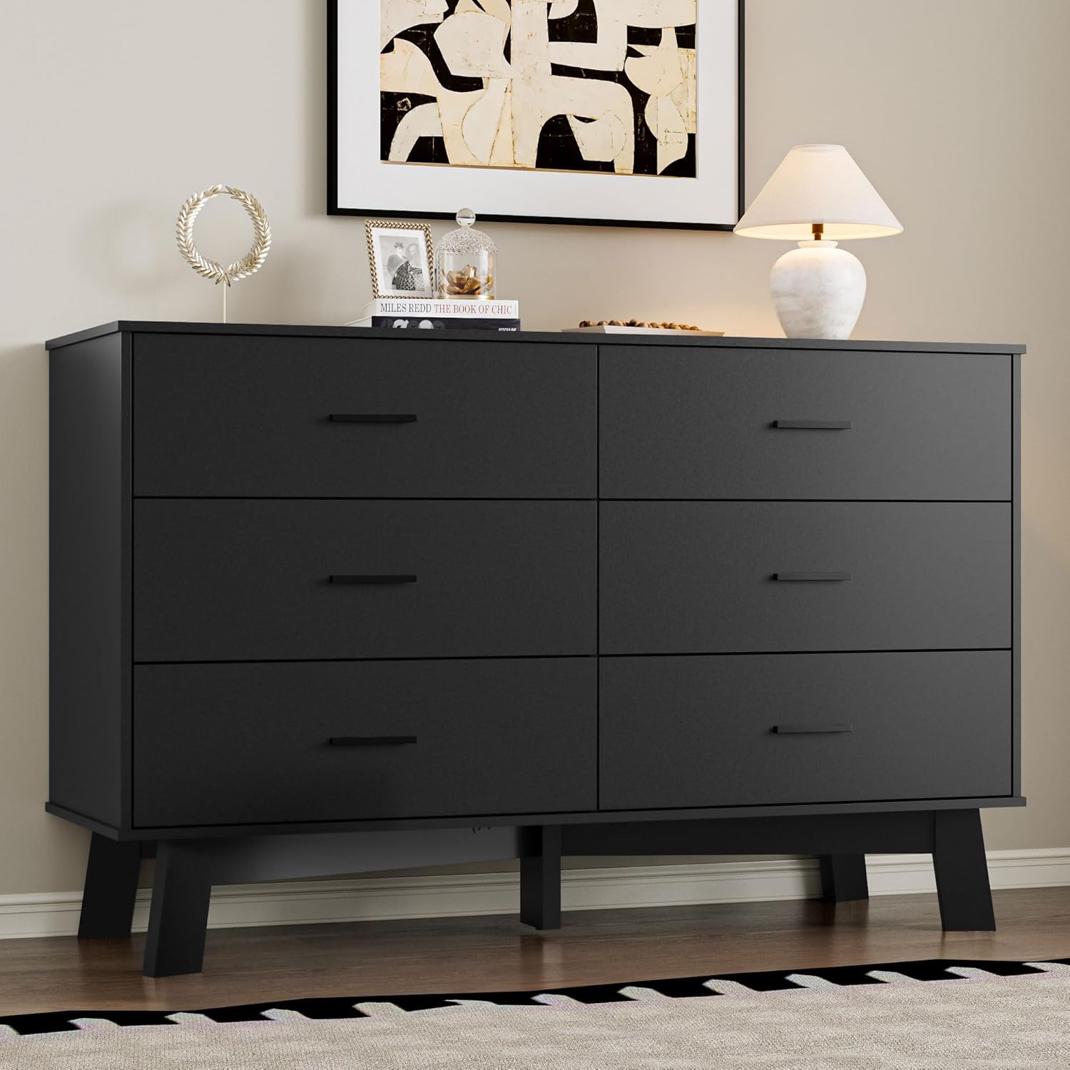 BORNOON Dresser for Bedroom with 6-Drawer, 47.2