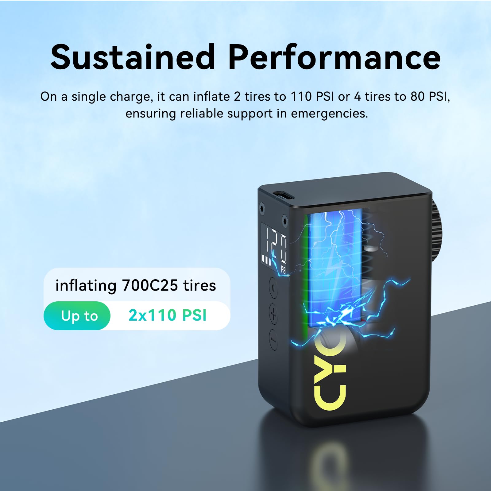 CYCPLUS AS2 Ultra Tiny Electric Bike Pump with Gauge